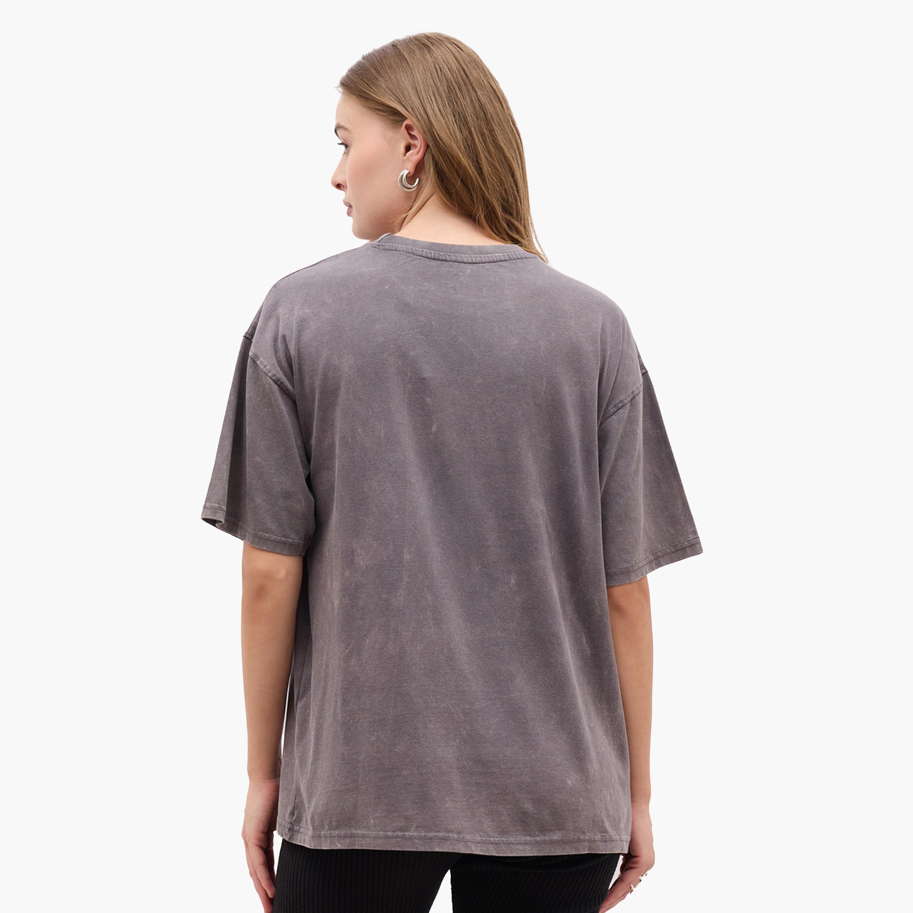 Styli Acid Wash Slogan Print Oversized T-Shirt-women-clothing-tshirts-image-5