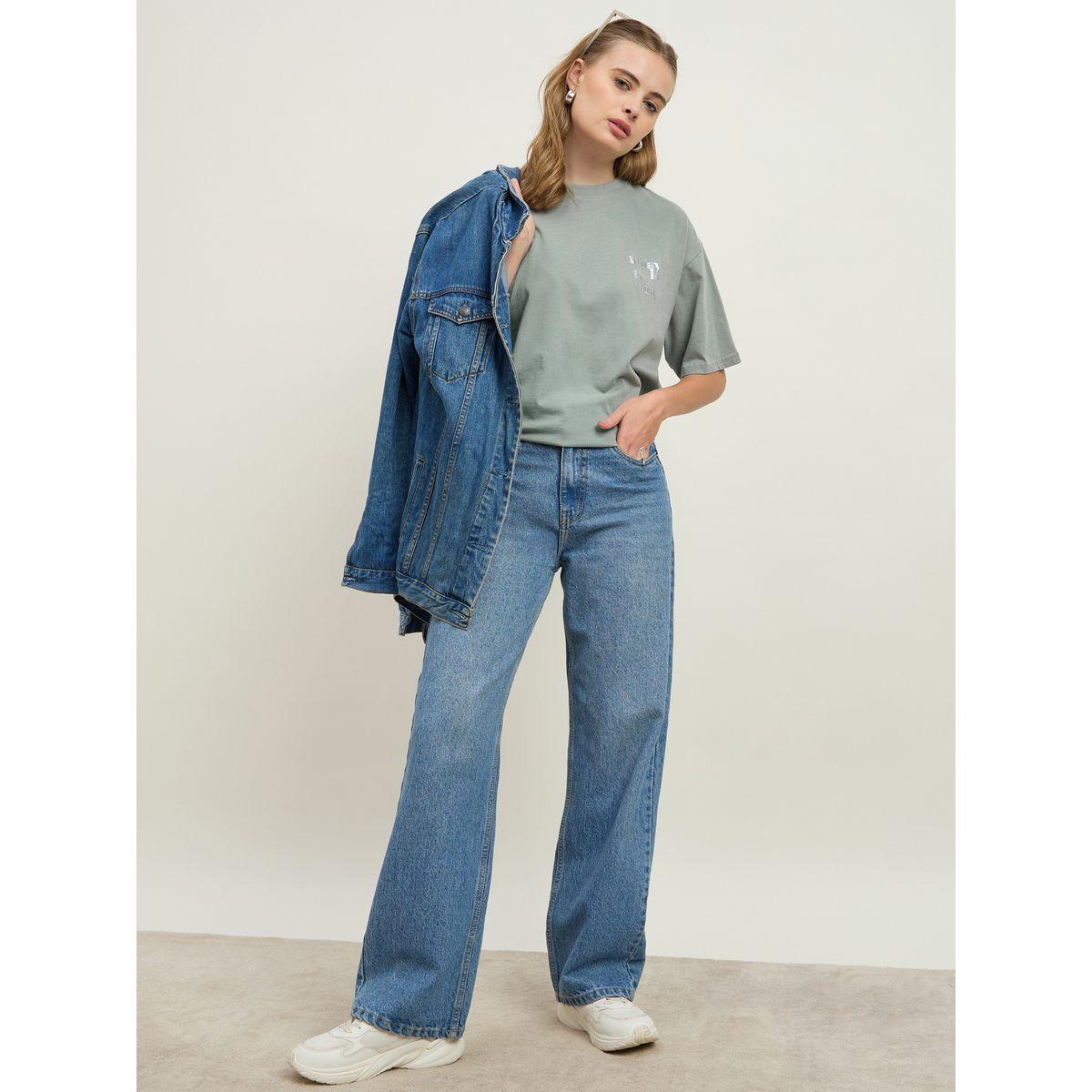 تيشيرت فضفاض وطويل بطبعة كتابة-women-clothing-tshirts-image-1