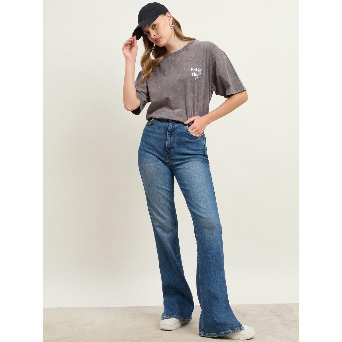 تيشيرت فضفاض وطويل بطبعة كتابة-women-clothing-tshirts-image-1