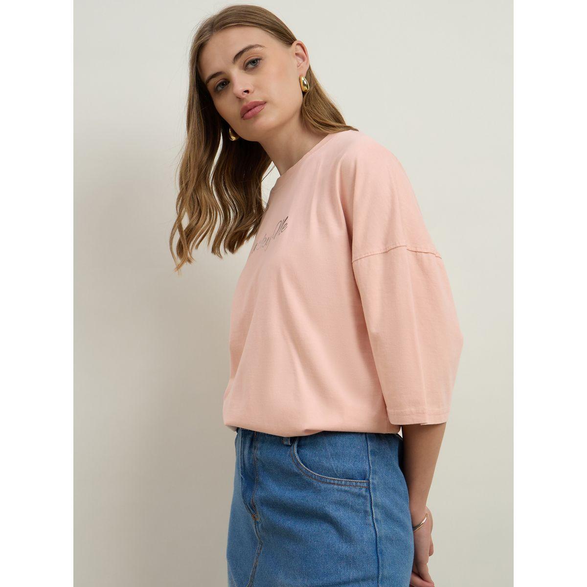 تيشيرت فضفاض بطبعة كتابة-women-clothing-tshirts-image-3