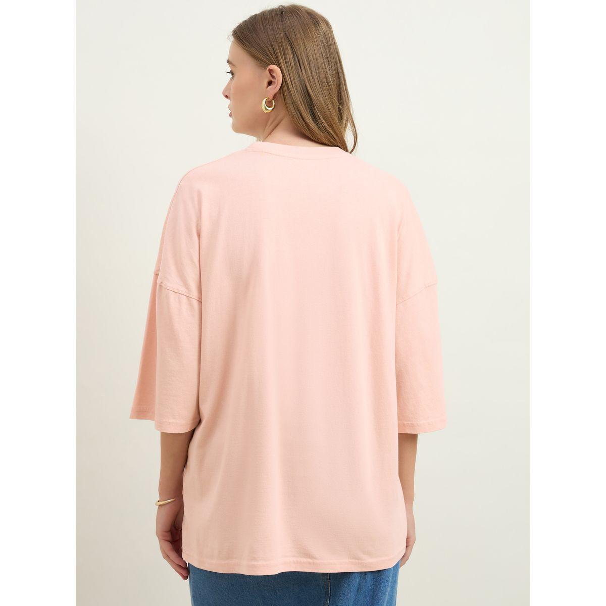 تيشيرت فضفاض بطبعة كتابة-women-clothing-tshirts-image-5