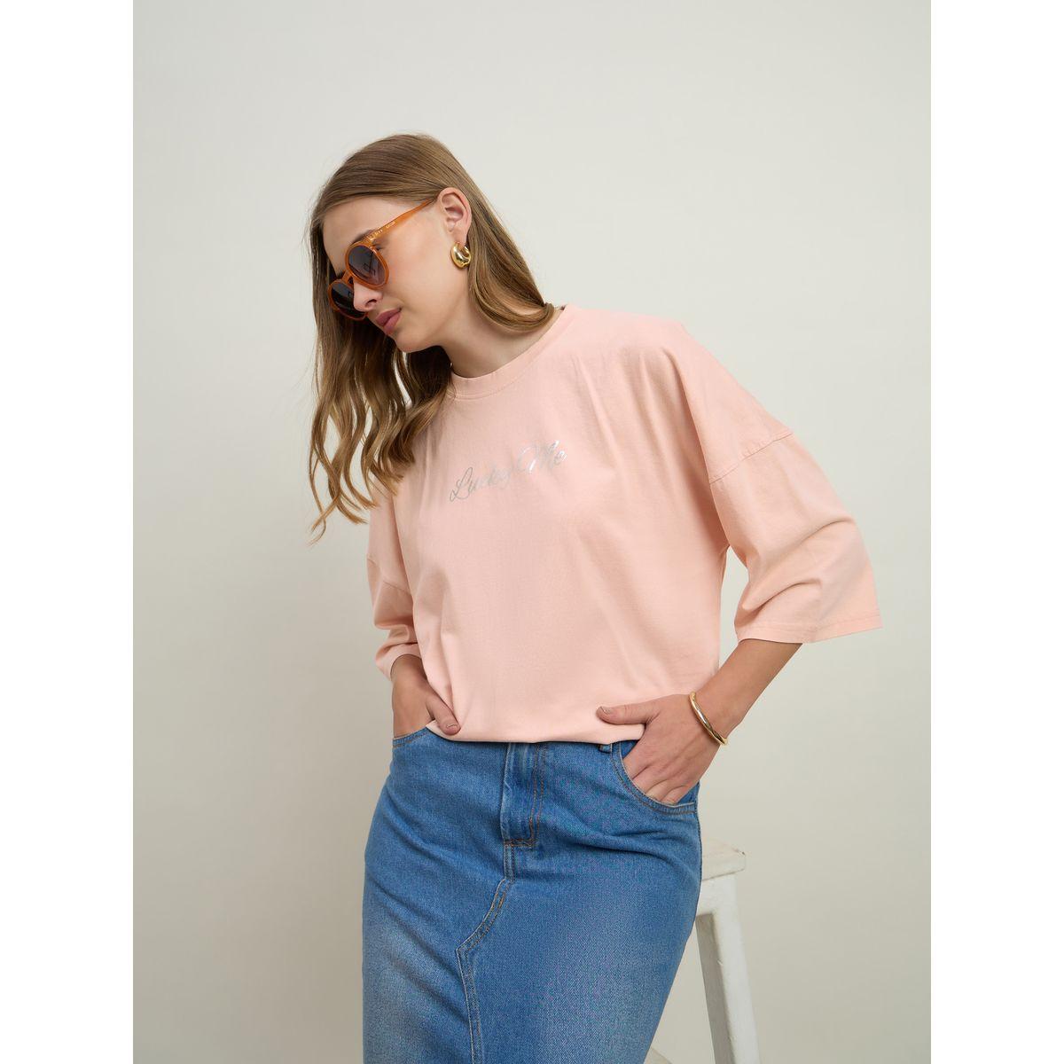 تيشيرت فضفاض بطبعة كتابة-women-clothing-tshirts-image-6
