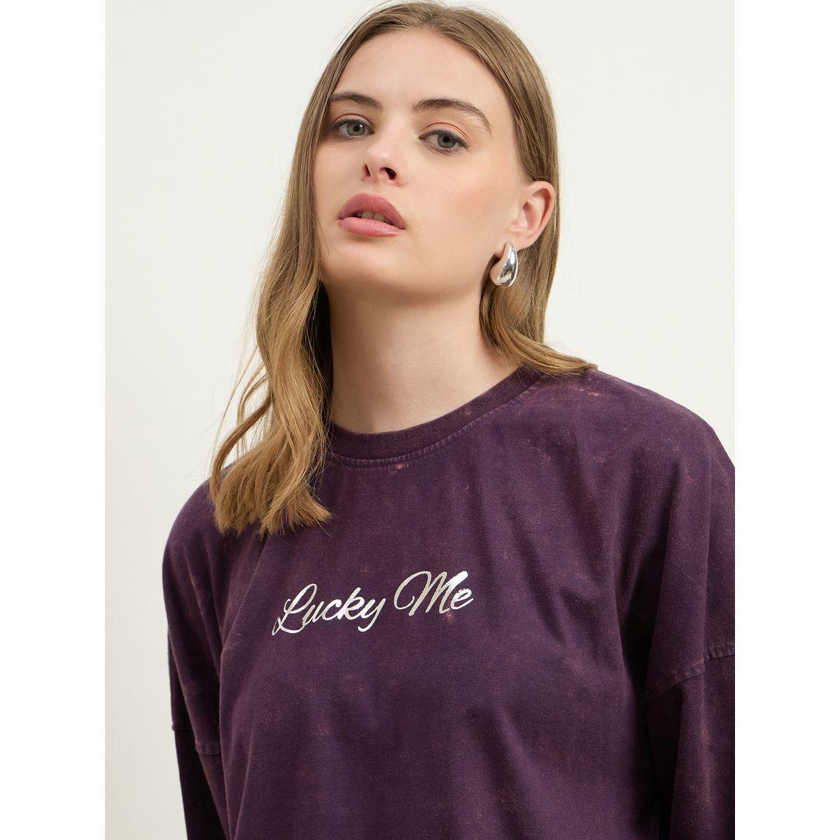 تيشيرت فضفاض بطبعة كتابة-women-clothing-tshirts-image-4
