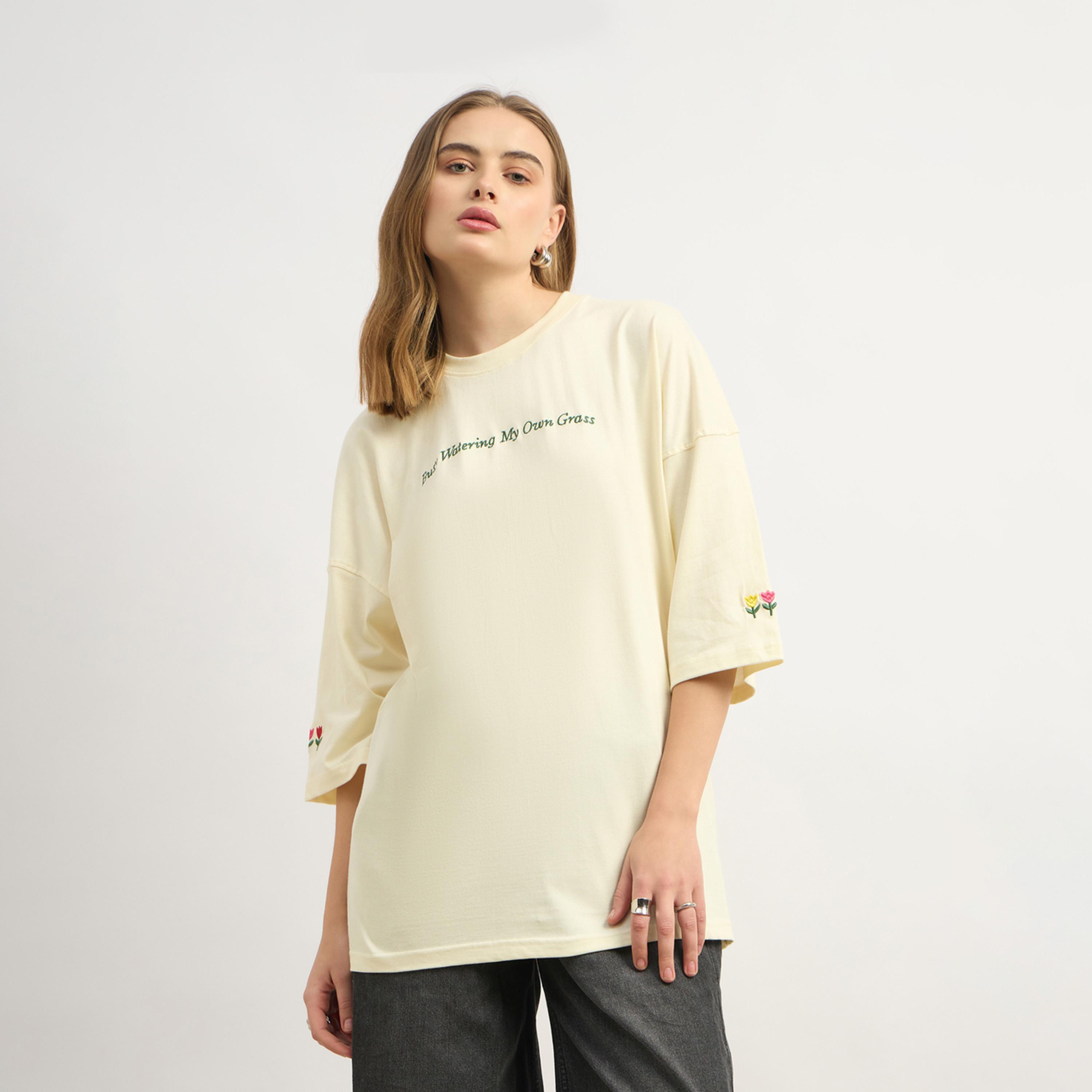 Styli Floral Embroidered Dropped Shoulder Oversized T-Shirt-women-clothing-tshirts-image-2