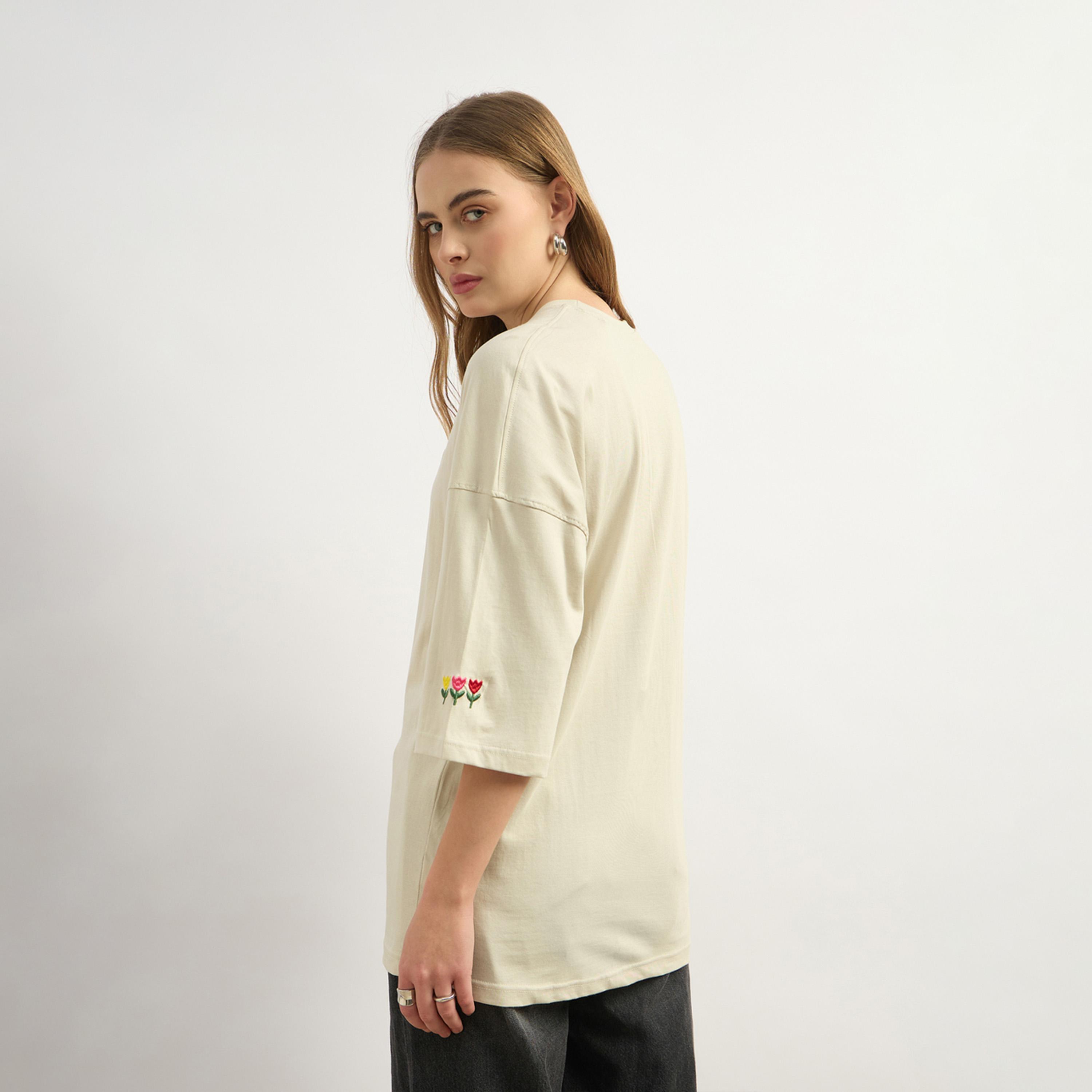 Styli Floral Embroidered Dropped Shoulder Oversized T-Shirt-women-clothing-tshirts-image-5