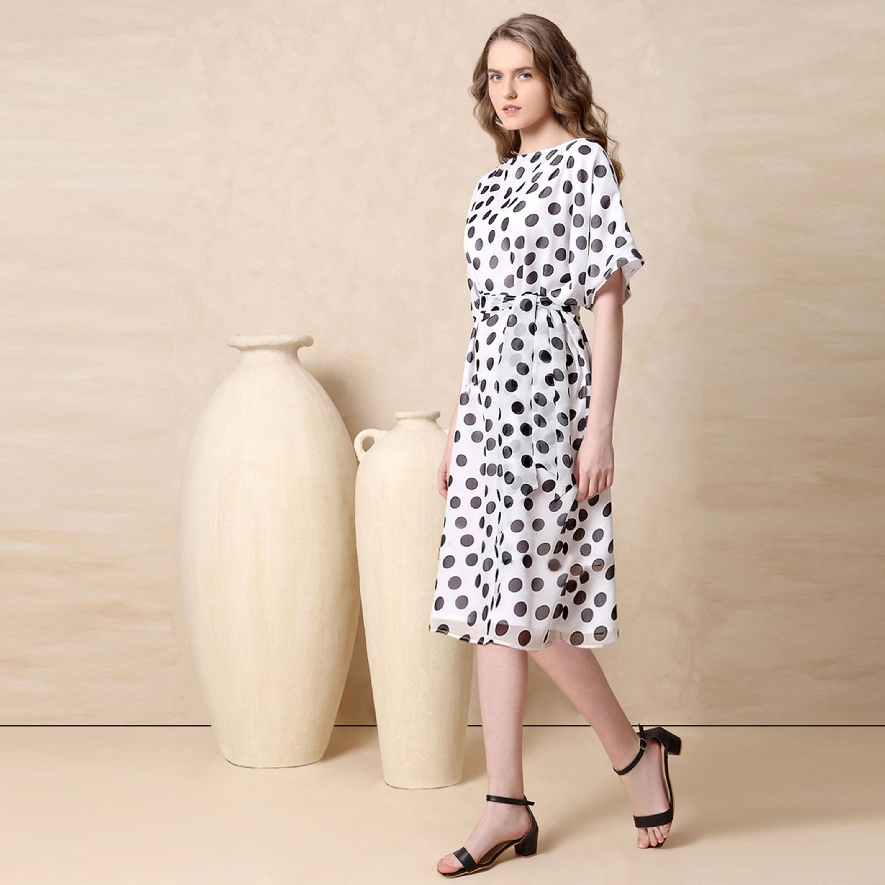 Mish X Styli  Polka Dot Print A-Line Midi Dress-women-clothing-dresses-image-4