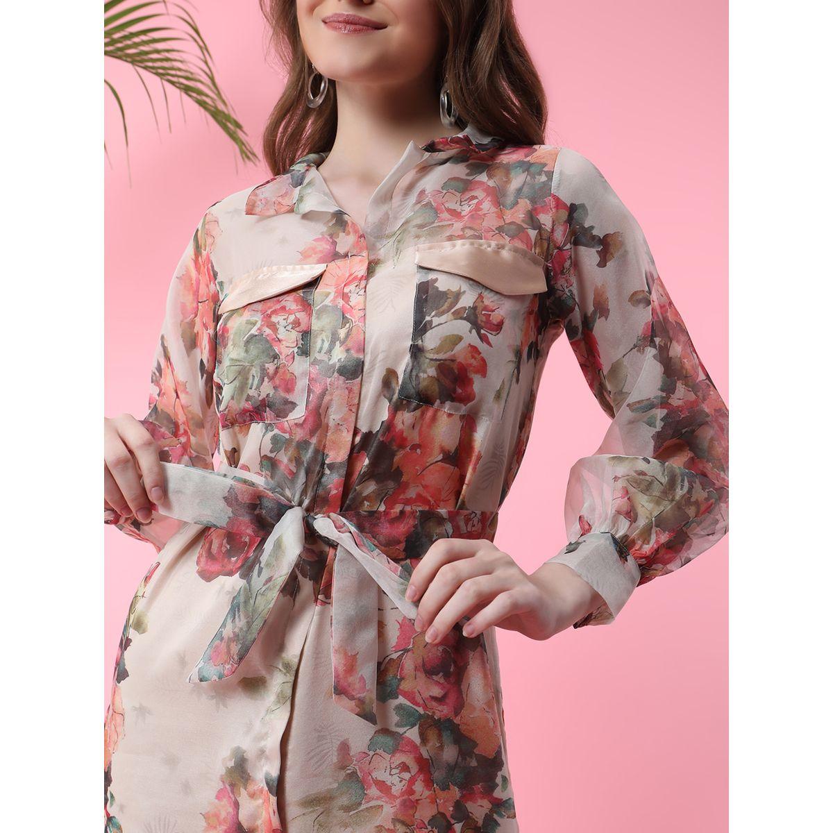 فستان مطبع بزهور مع حزام خصر ميش × ستايلي-women-clothing-dresses-image-2