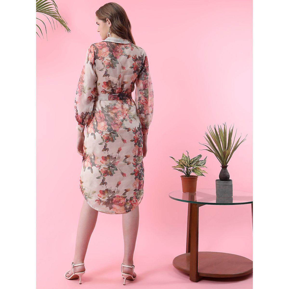 Mish X Styli  Floral Print Shirt Midi Dress with Tie Belt-women-clothing-dresses-image-3