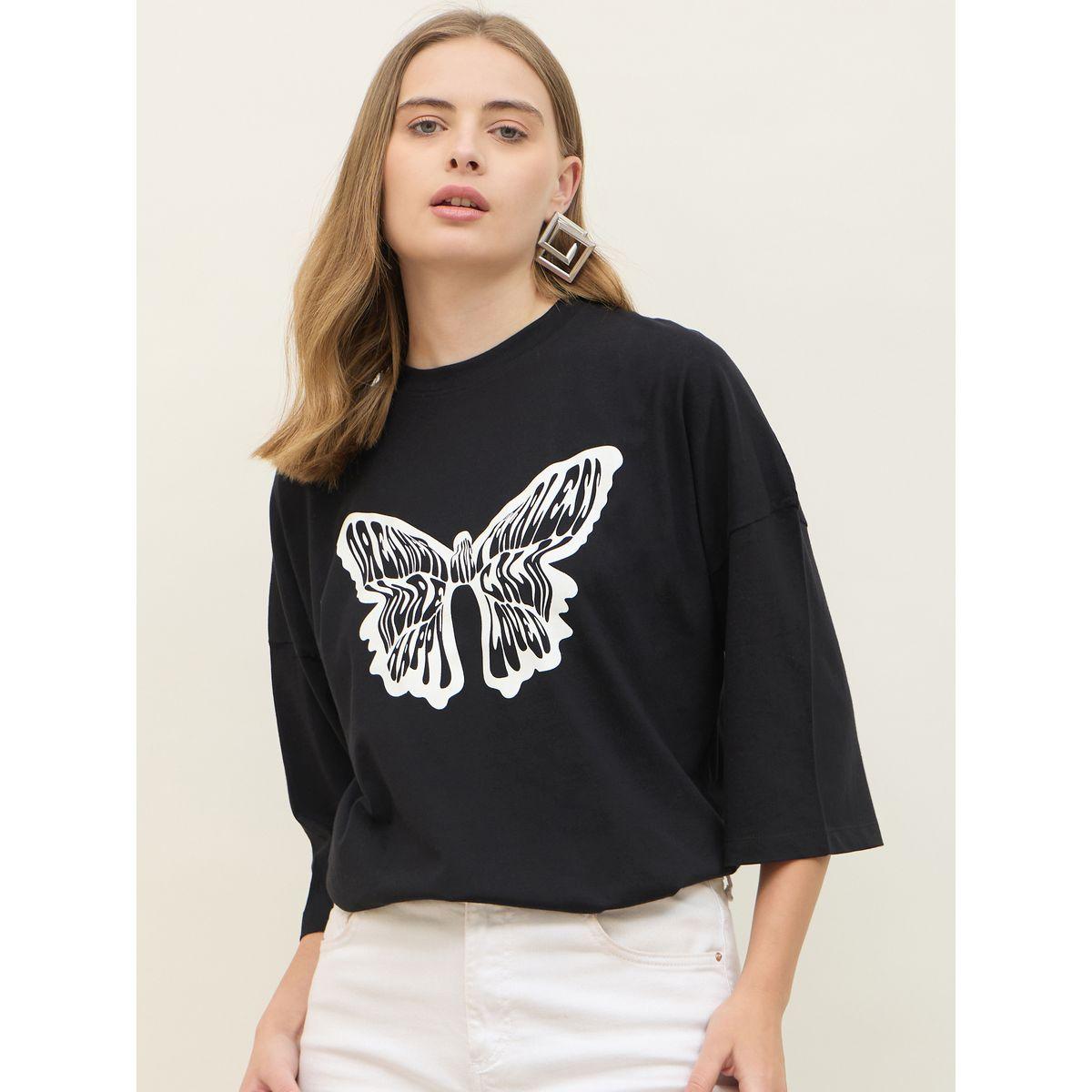 Styli Graphic Print Round Neck T-Shirt-women-clothing-tshirts-image-2
