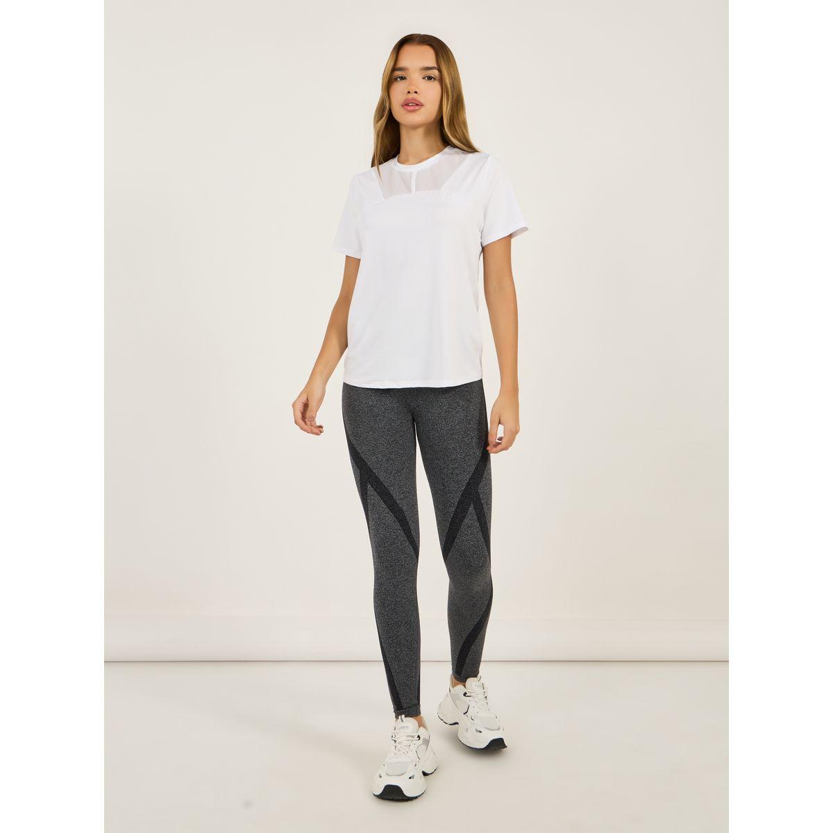 Styli Multi Mesh Panel Short Sleeves Top-women-clothing-sportswearandactivewear-tshirtsandvests-image-2