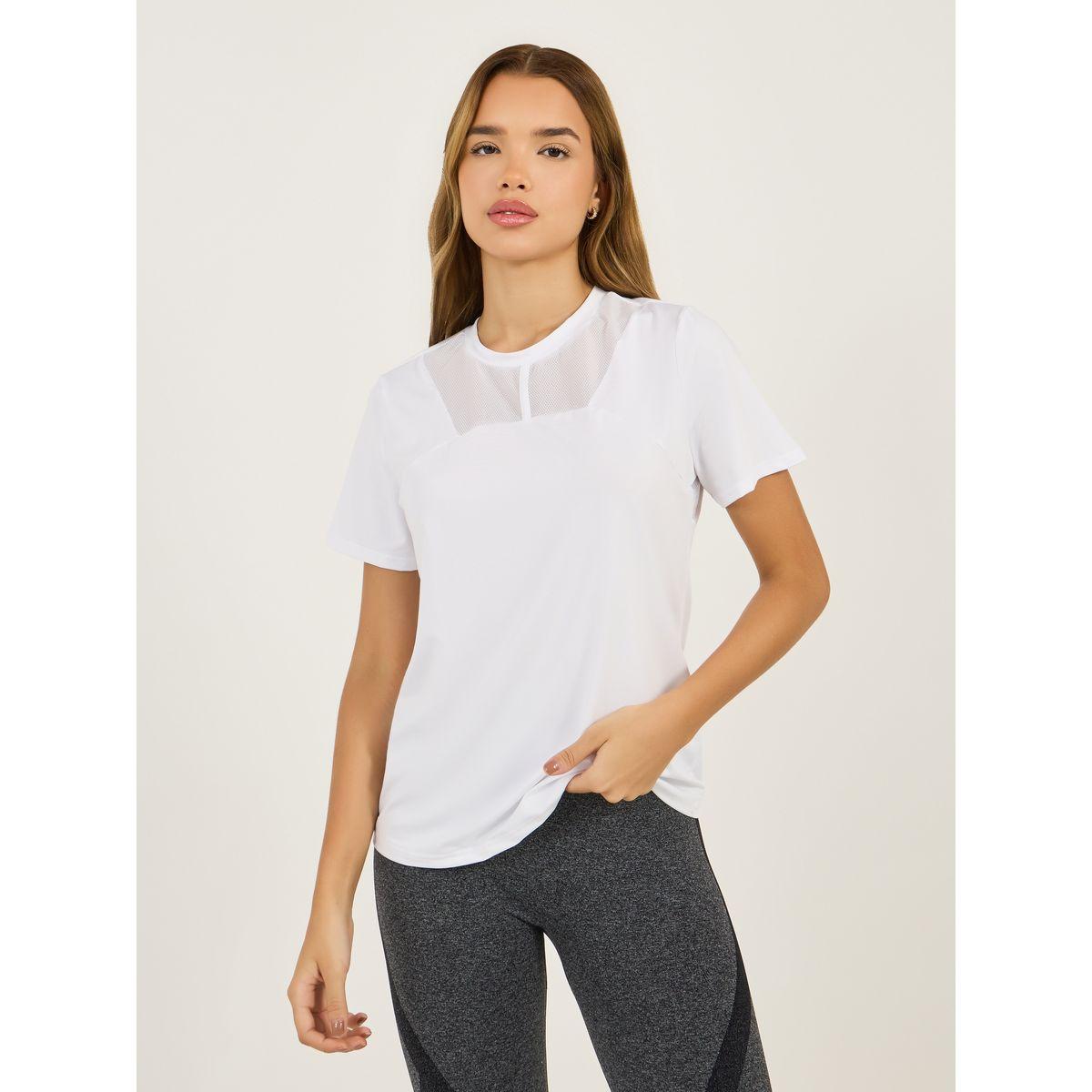 Styli Multi Mesh Panel Short Sleeves Top-women-clothing-sportswearandactivewear-tshirtsandvests-image-3