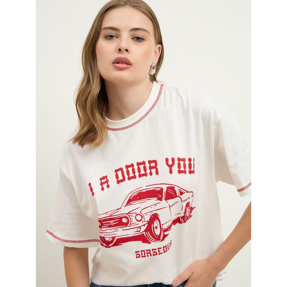 Styli Graphic Print Contrast Stitch Detail Oversized T-Shirt-women-clothing-tshirts-image-4