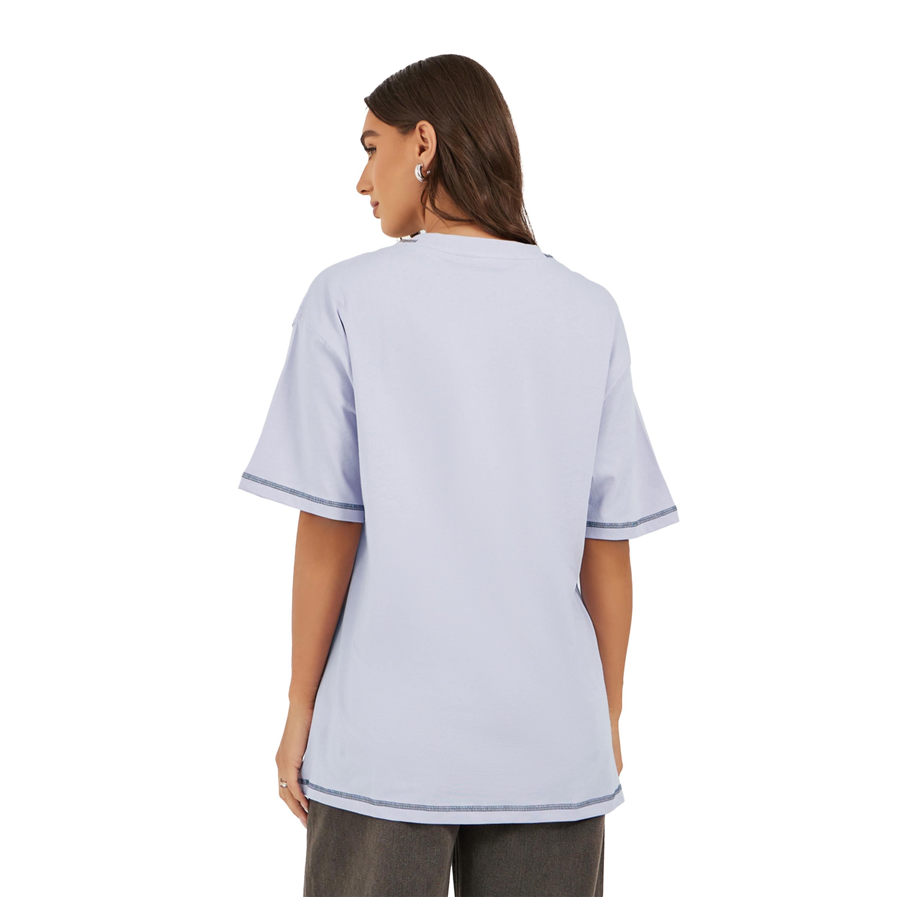 Styli Graphic Print Contrast Stitch Detail Oversized T-Shirt-women-clothing-tshirts-image-4