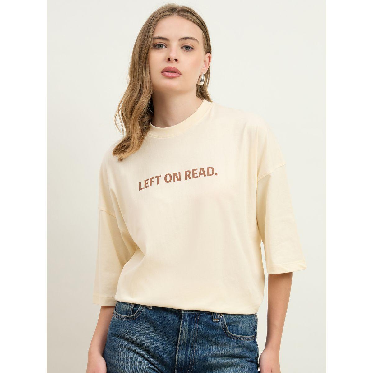 Styli Left On Read Slogan Print Dropped Shoulder Oversized T-Shirt-women-clothing-tshirts-image-2