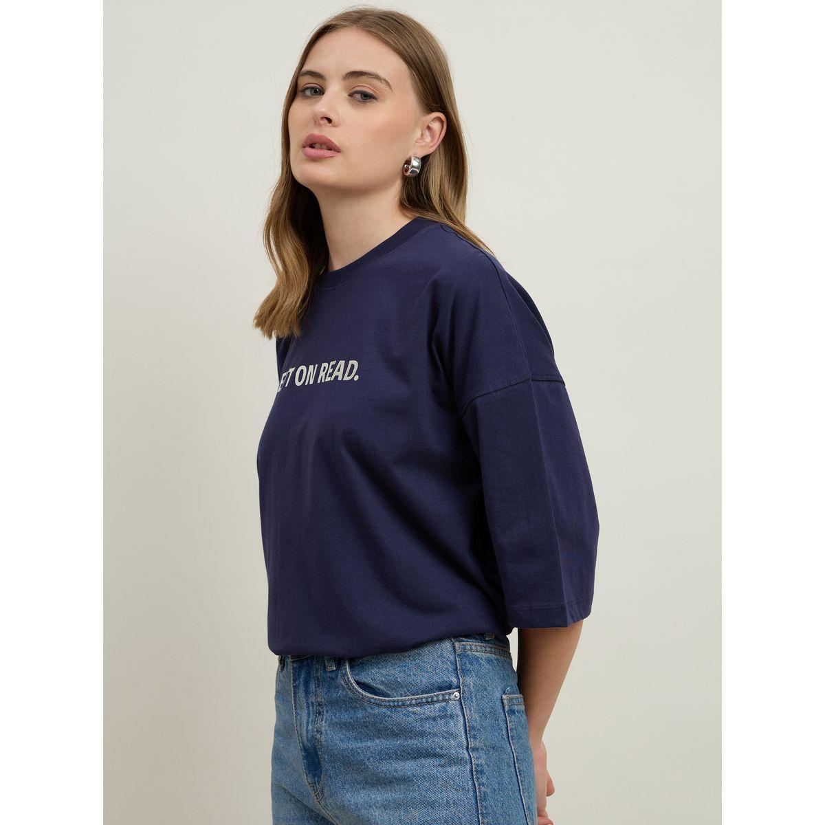 Styli Left On Read Slogan Print Dropped Shoulder Oversized T-Shirt-women-clothing-tshirts-image-3