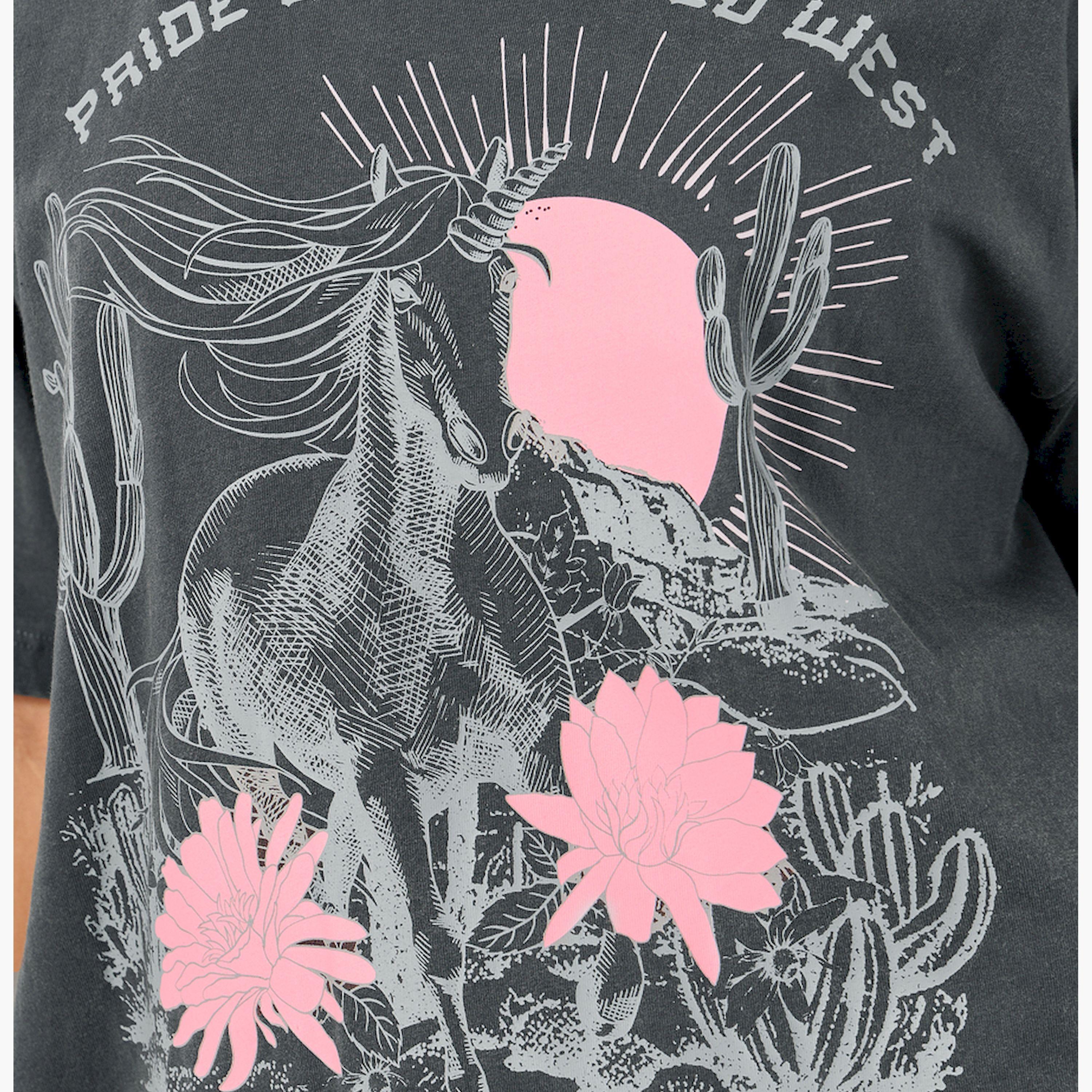 Styli Acid Washed Graphic Print Oversized T-Shirt-women-clothing-tshirts-image-3