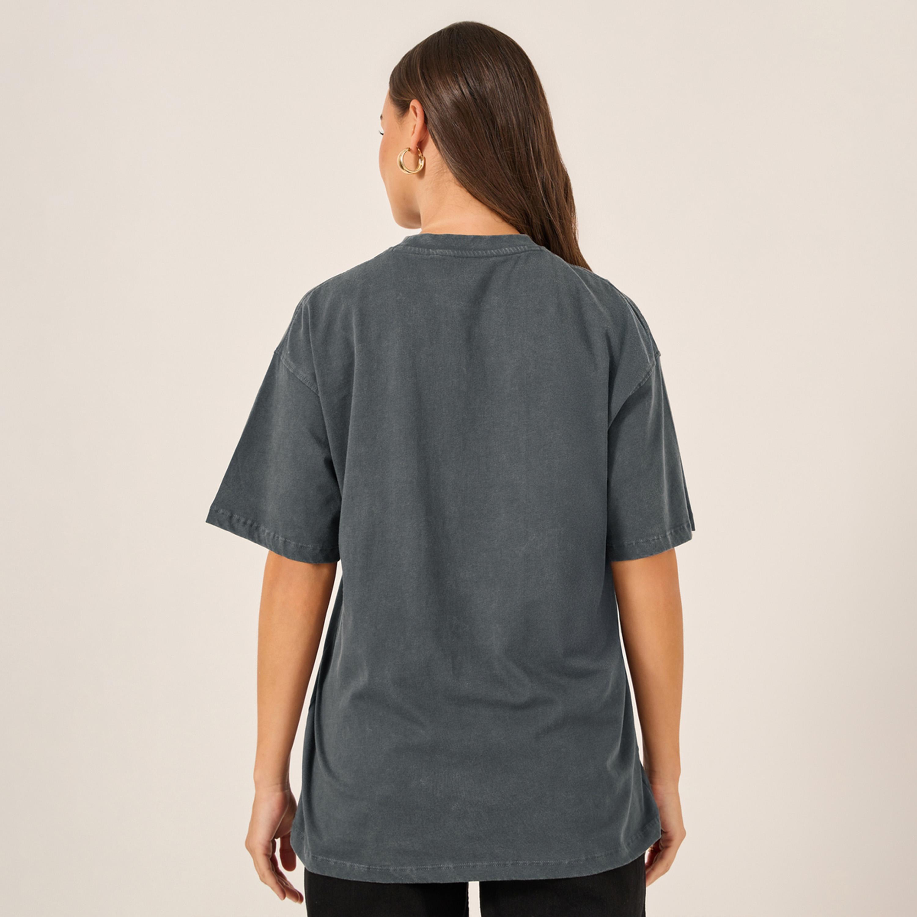 Styli Acid Washed Graphic Print Oversized T-Shirt-women-clothing-tshirts-image-4