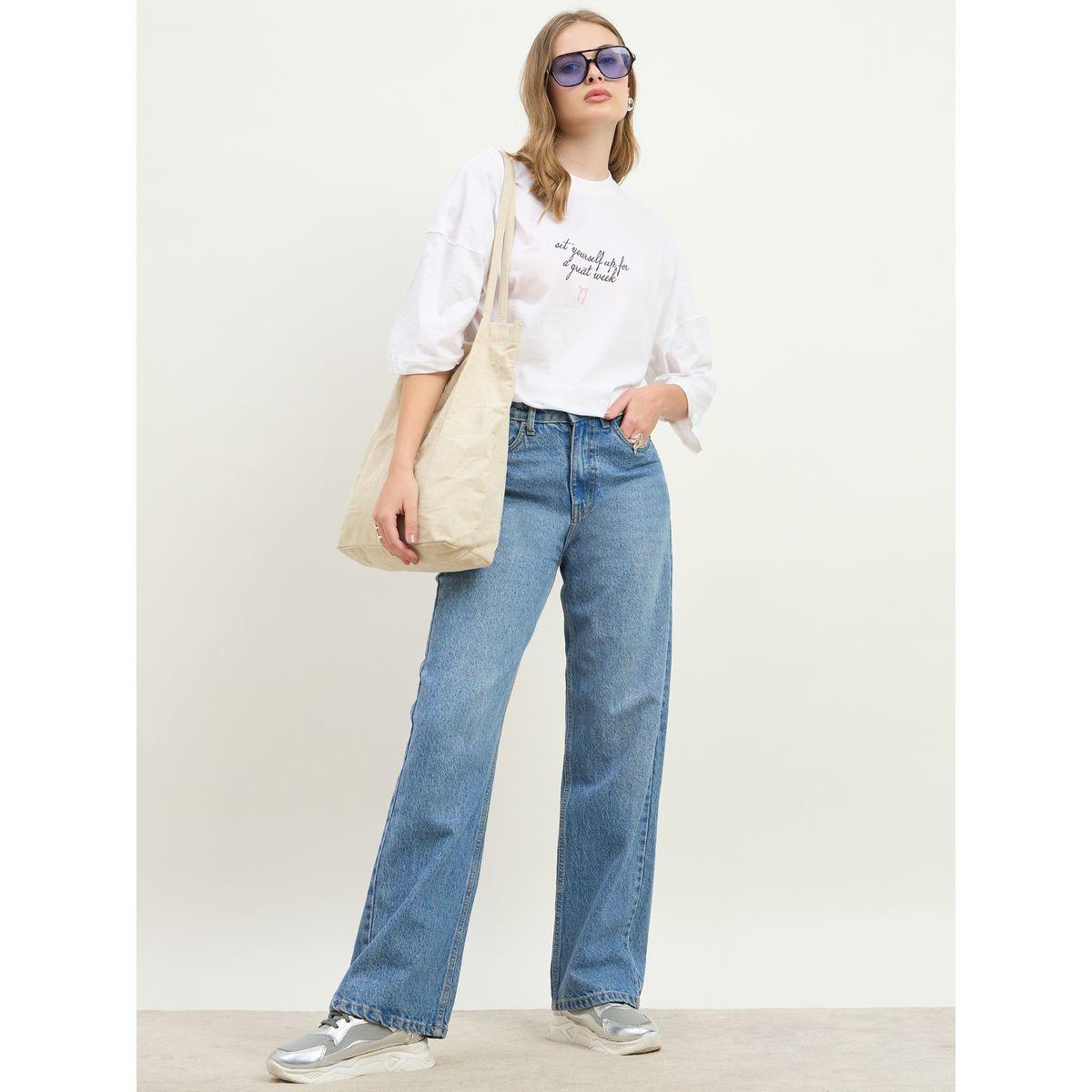 تيشيرت فضفاض بطبعة كتابة-women-clothing-tshirts-image-1