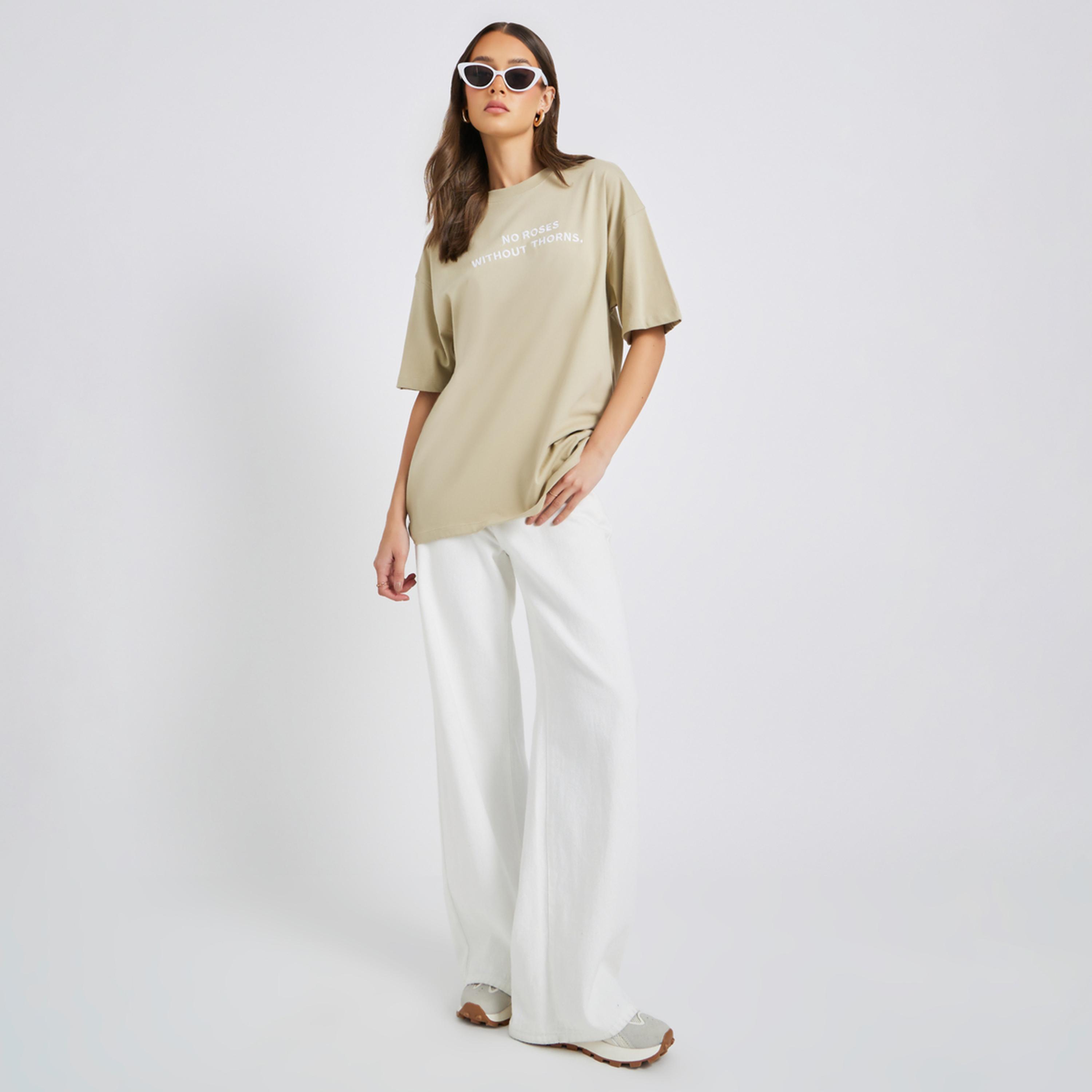Styli Slogan Embroidered Round Neck Oversized T-Shirt-women-clothing-tshirts-image-2