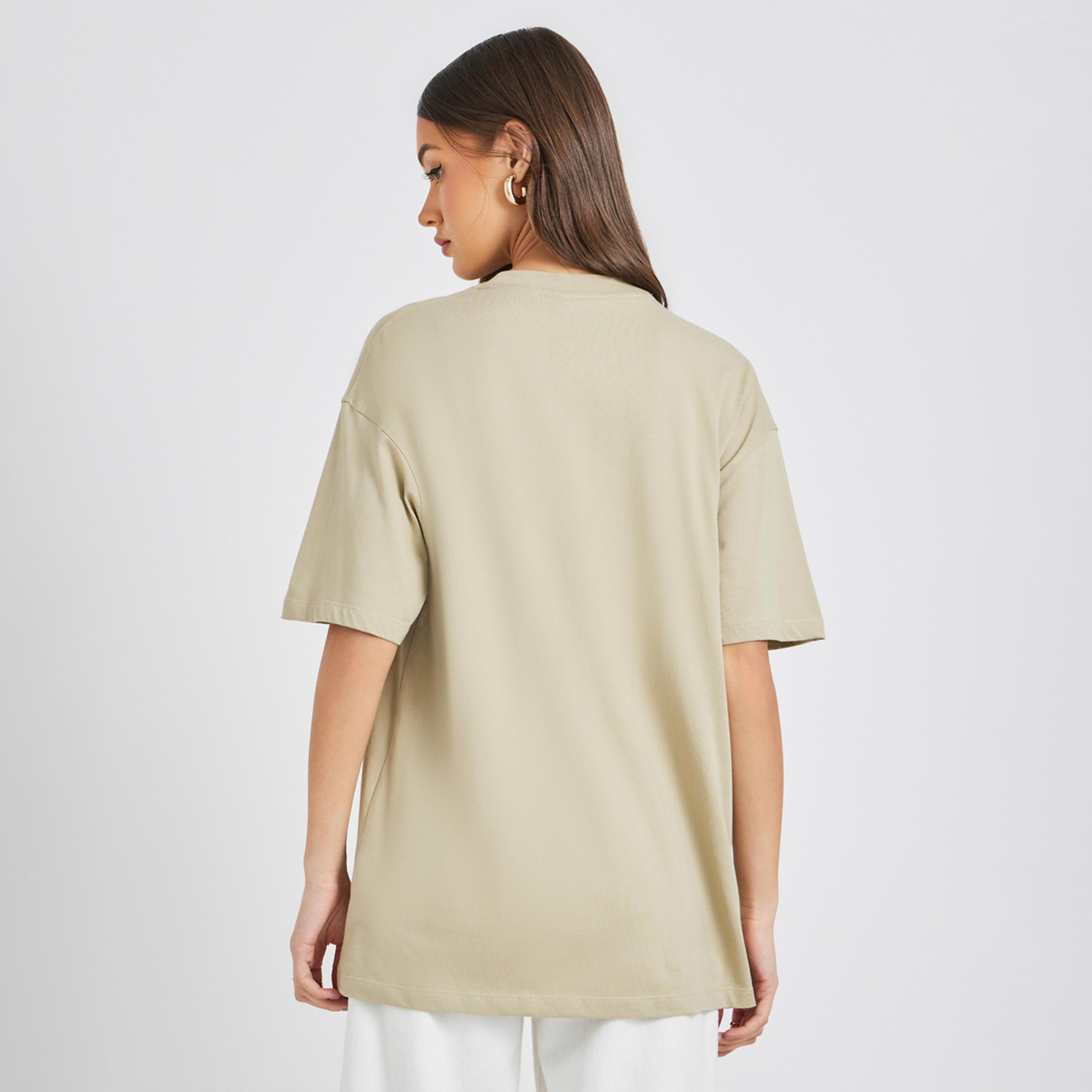 Styli Slogan Embroidered Round Neck Oversized T-Shirt-women-clothing-tshirts-image-4
