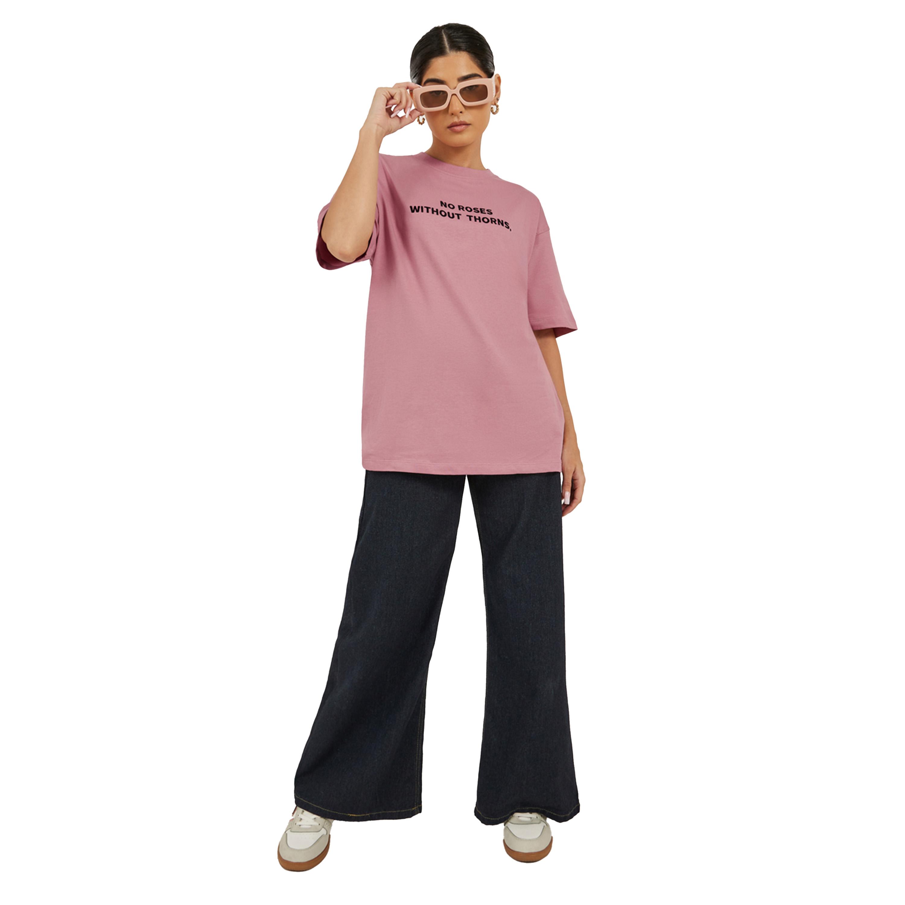 Styli Slogan Embroidered Round Neck Oversized T-Shirt-women-clothing-tshirts-image-2