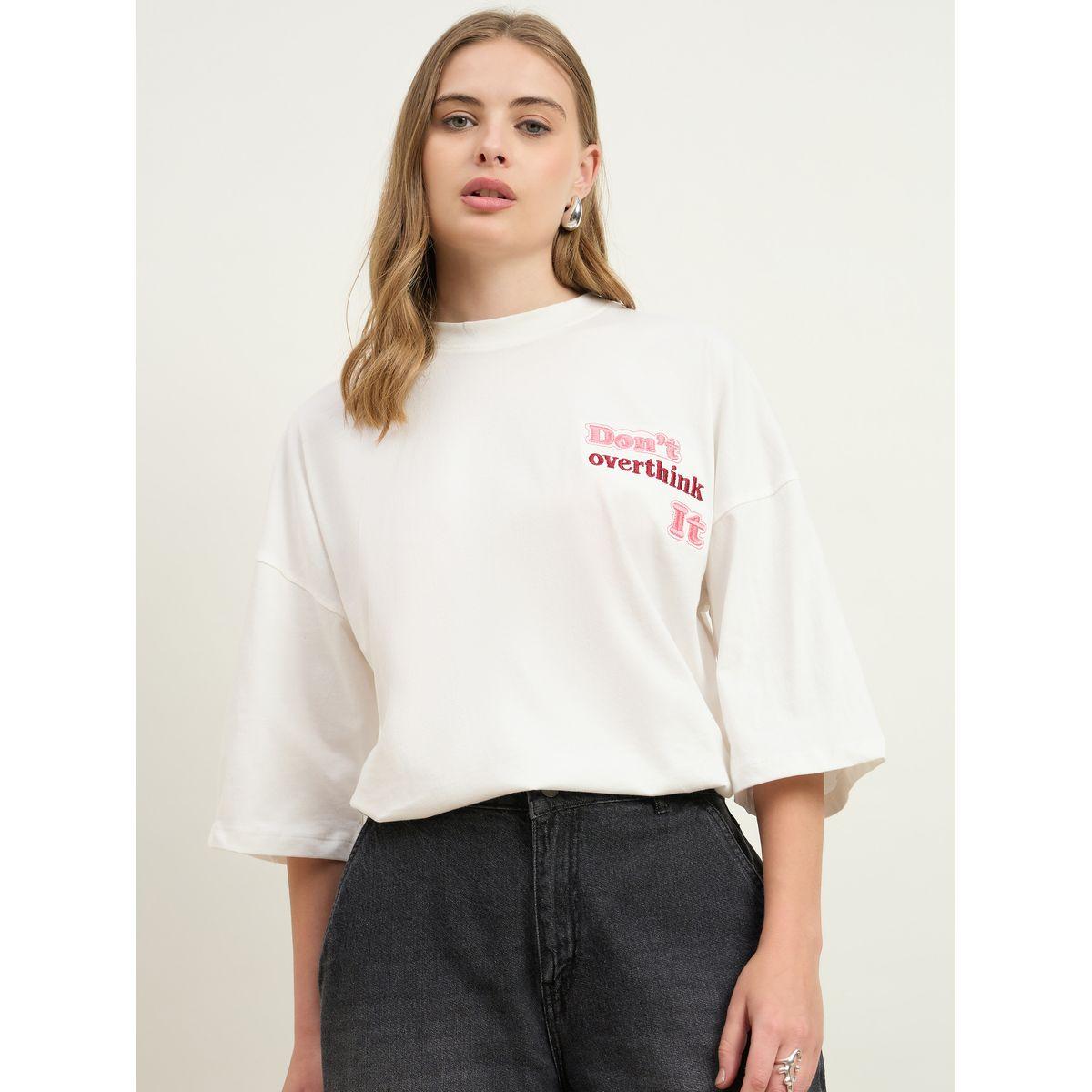 تيشيرت فضفاض بطبعة كتابة-women-clothing-tshirts-image-2