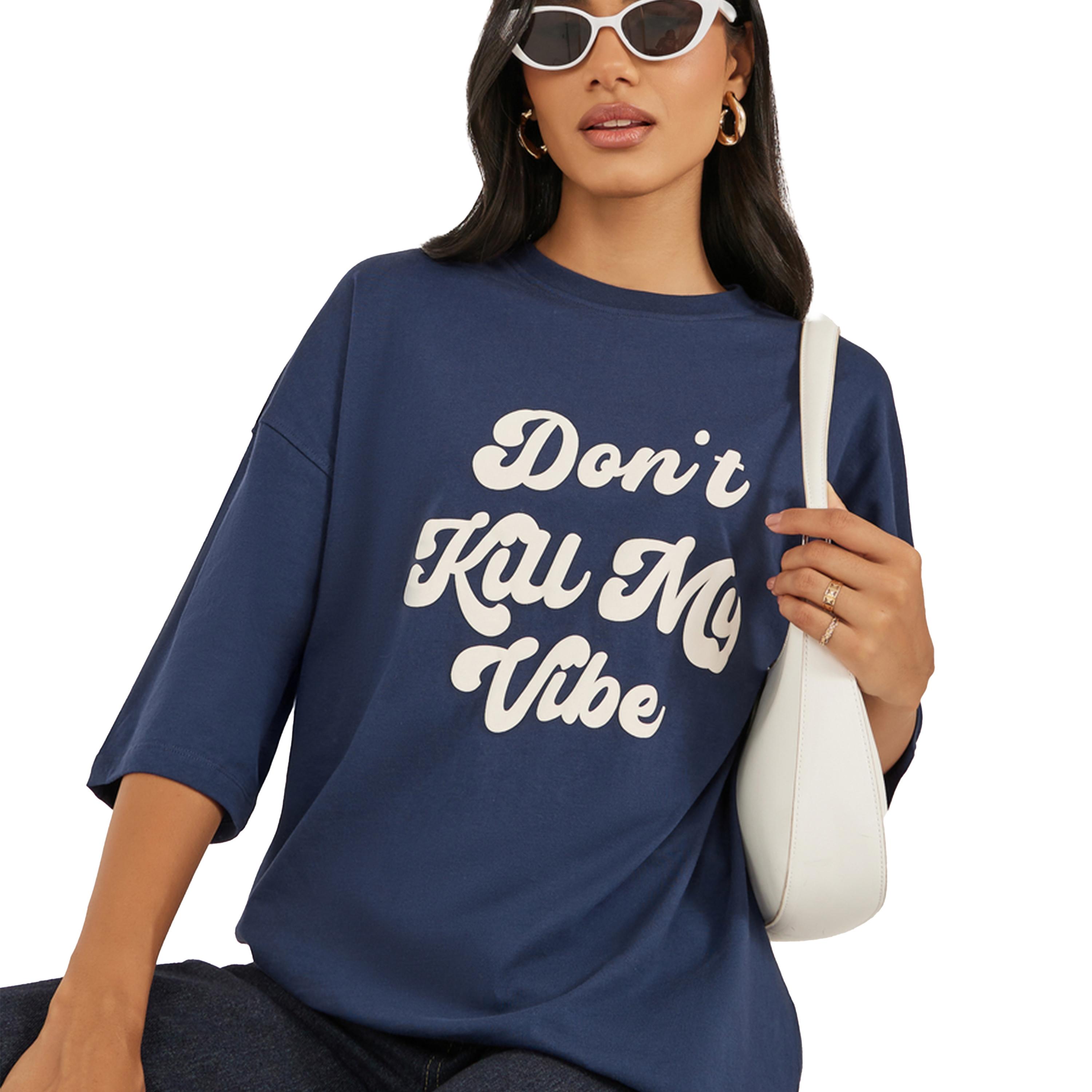 Styli Slogan Print Dropped Shoulder Oversized T-Shirt-women-clothing-tshirts-image-1