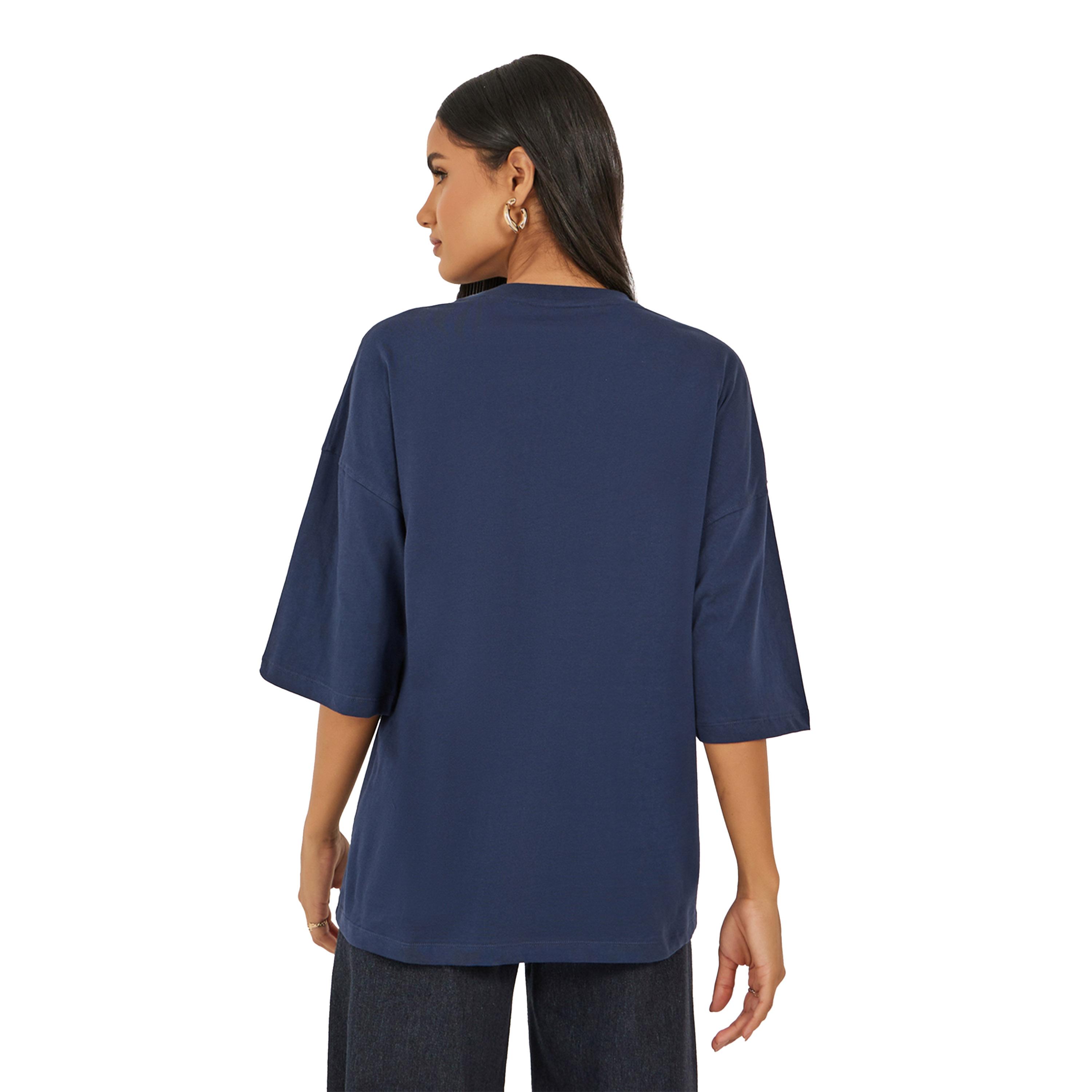 Styli Slogan Print Dropped Shoulder Oversized T-Shirt-women-clothing-tshirts-image-5
