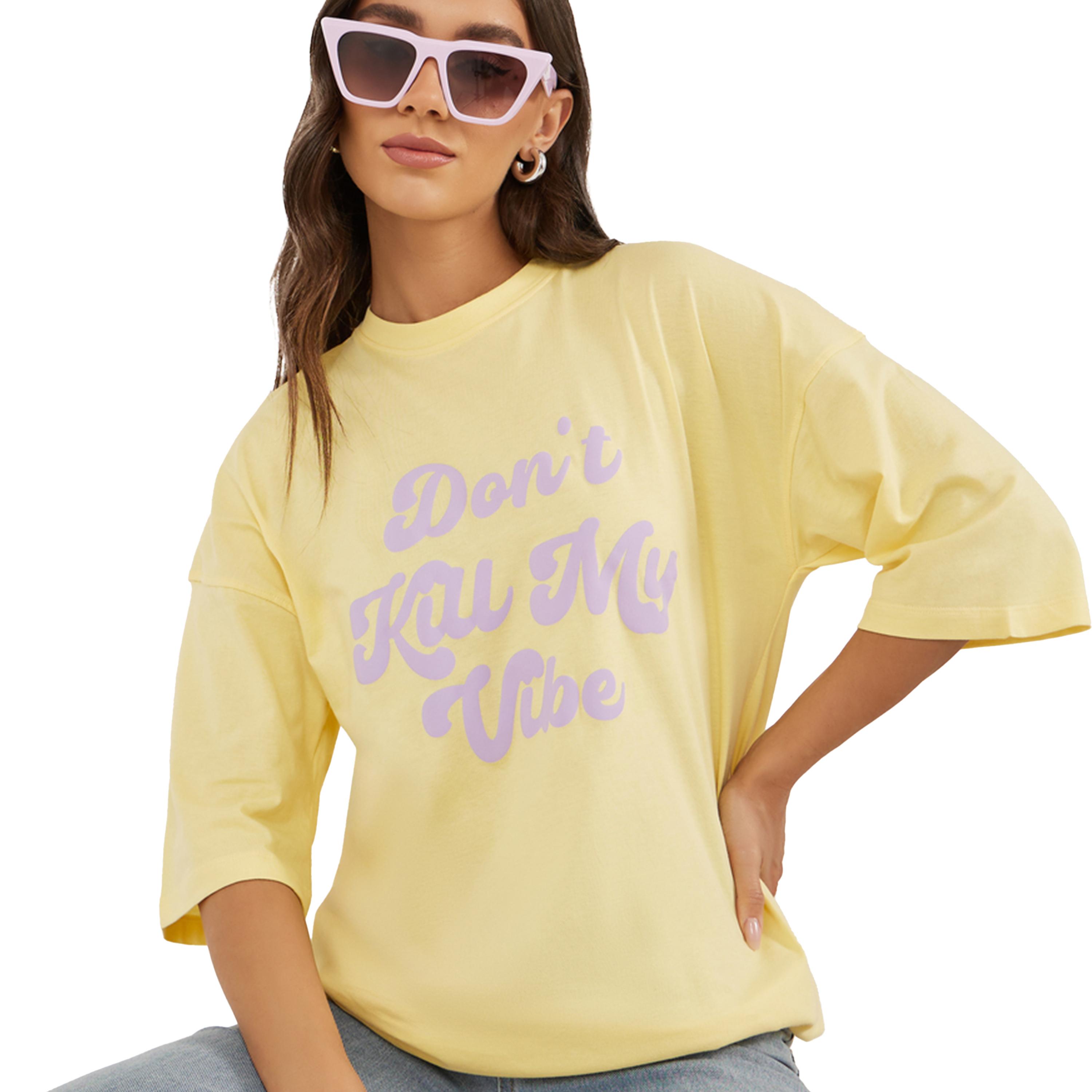 Styli Slogan Print Dropped Shoulder Oversized T-Shirt-women-clothing-tshirts-image-1