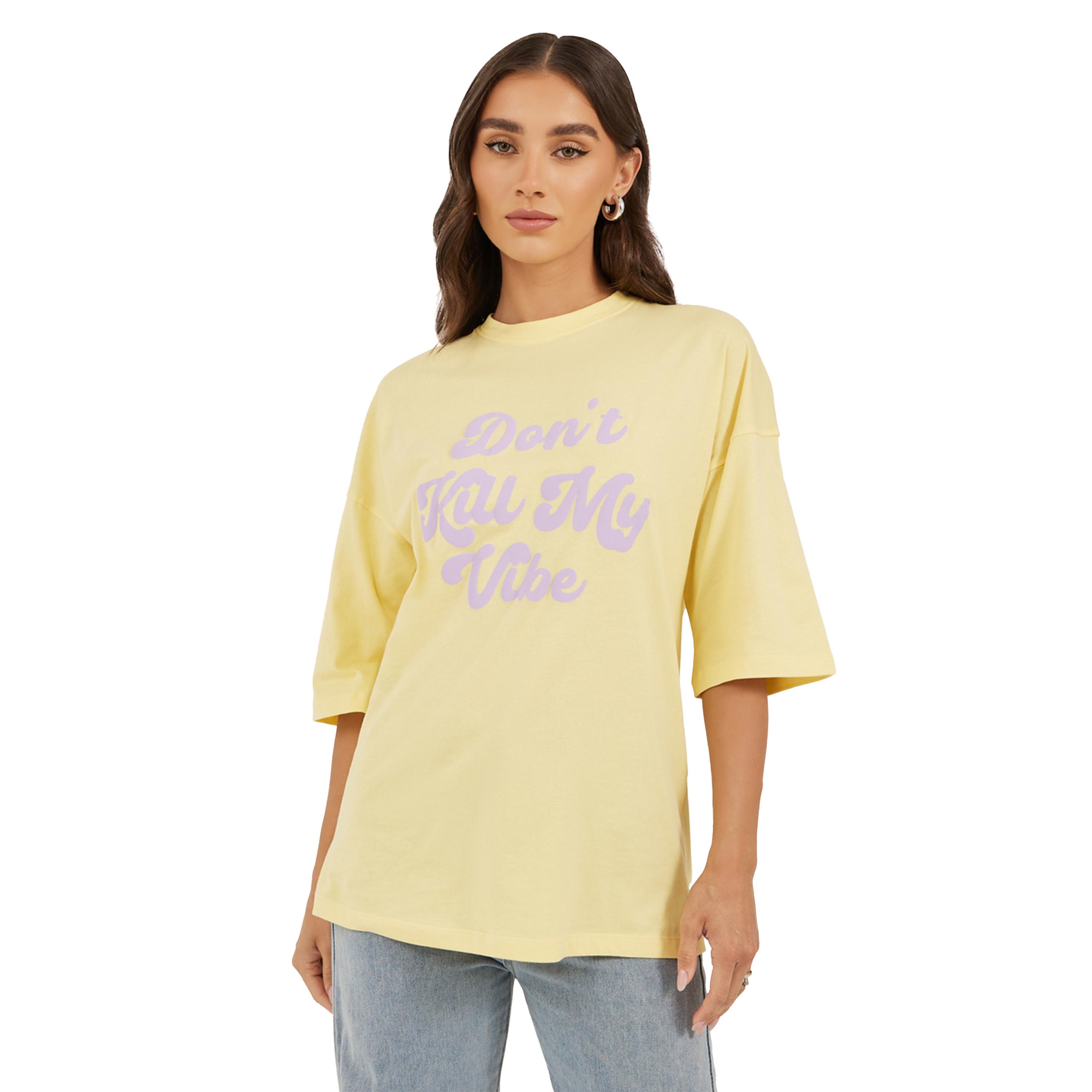 Styli Slogan Print Dropped Shoulder Oversized T-Shirt-women-clothing-tshirts-image-2