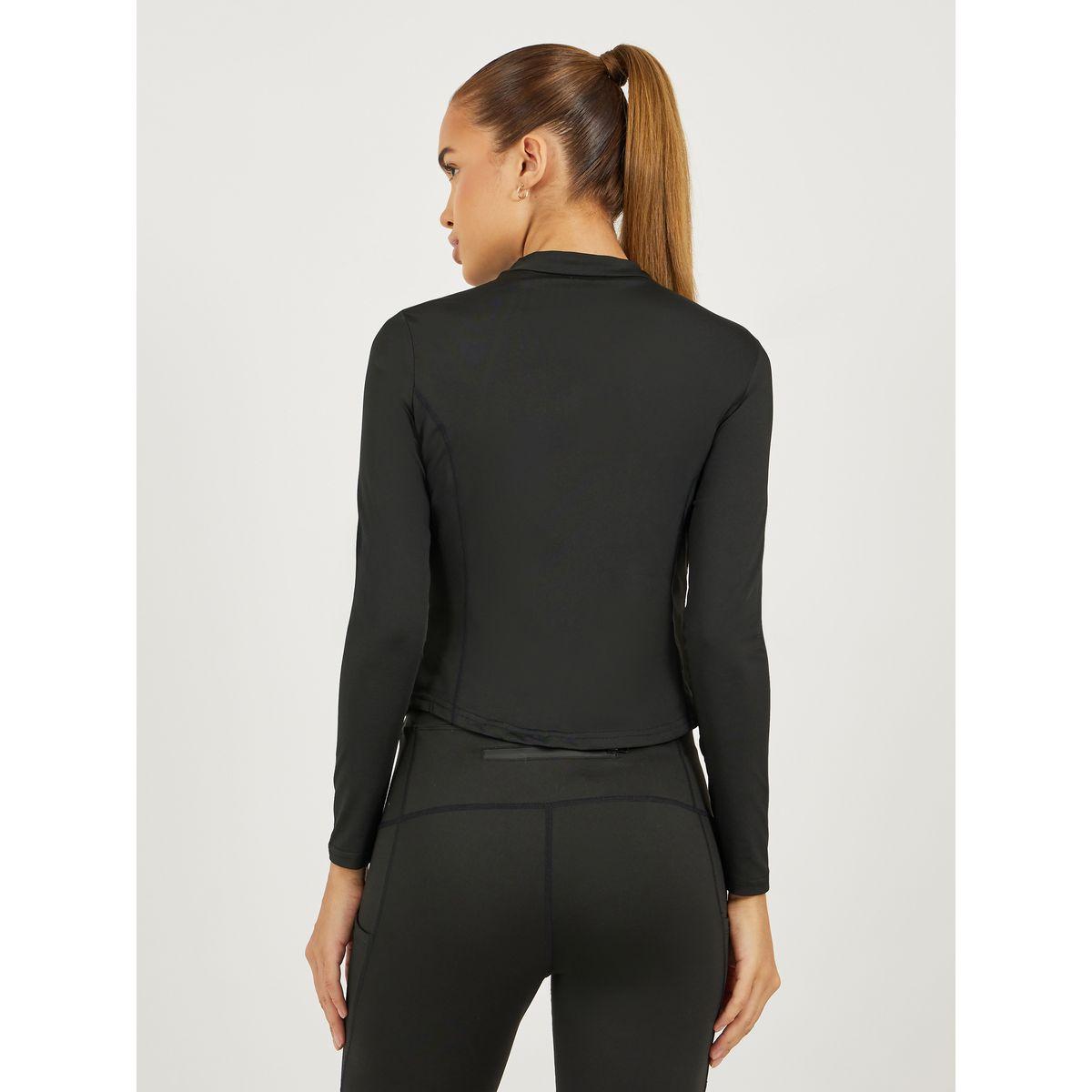 Styli Seam Detail Half Zip Up Long Sleeve Top-sports-women-clothing-tshirtsandvests-image-4