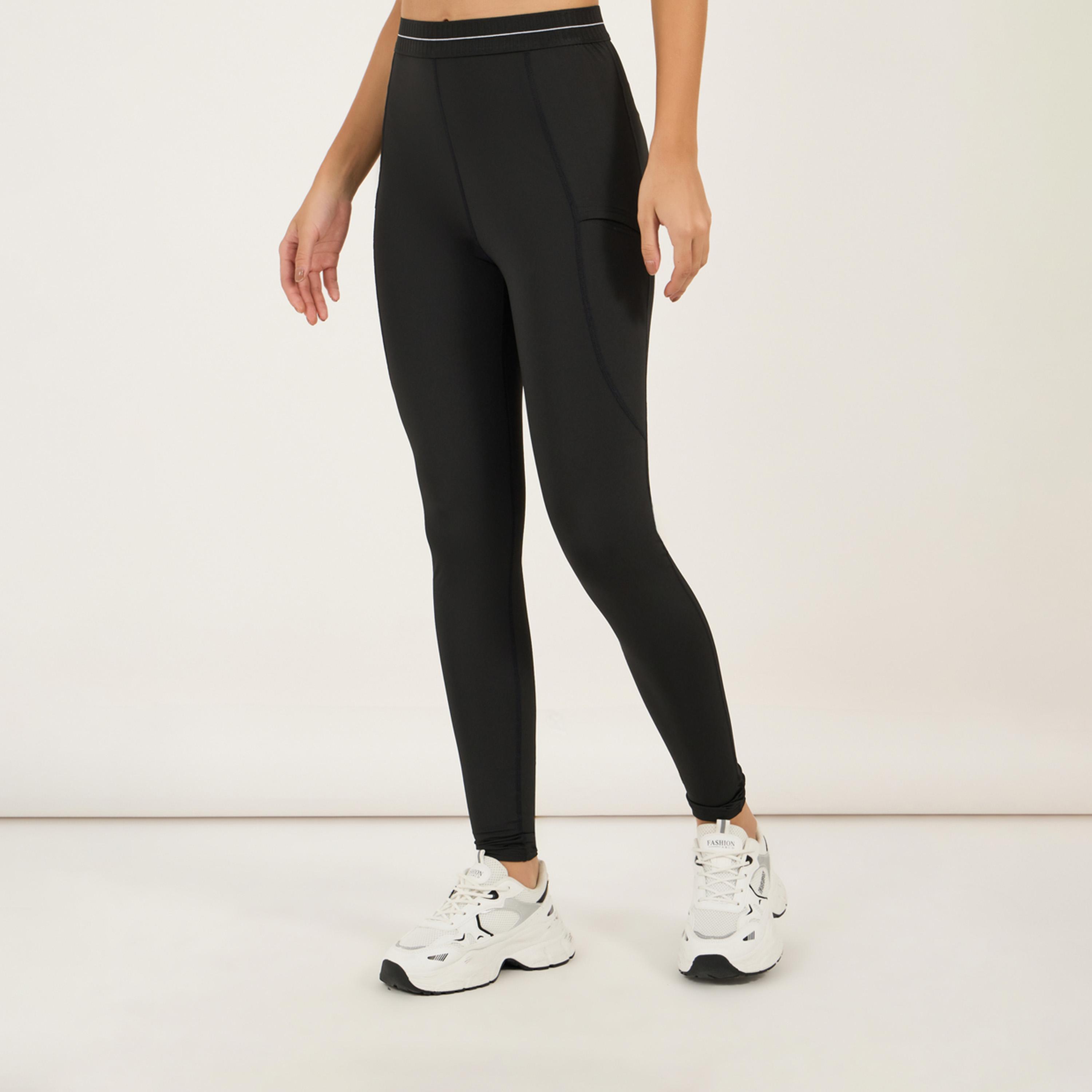 Styli Active Single Stripe Textured Waistband Leggings-women-clothing-sportswearandactivewear-bottoms-image-1