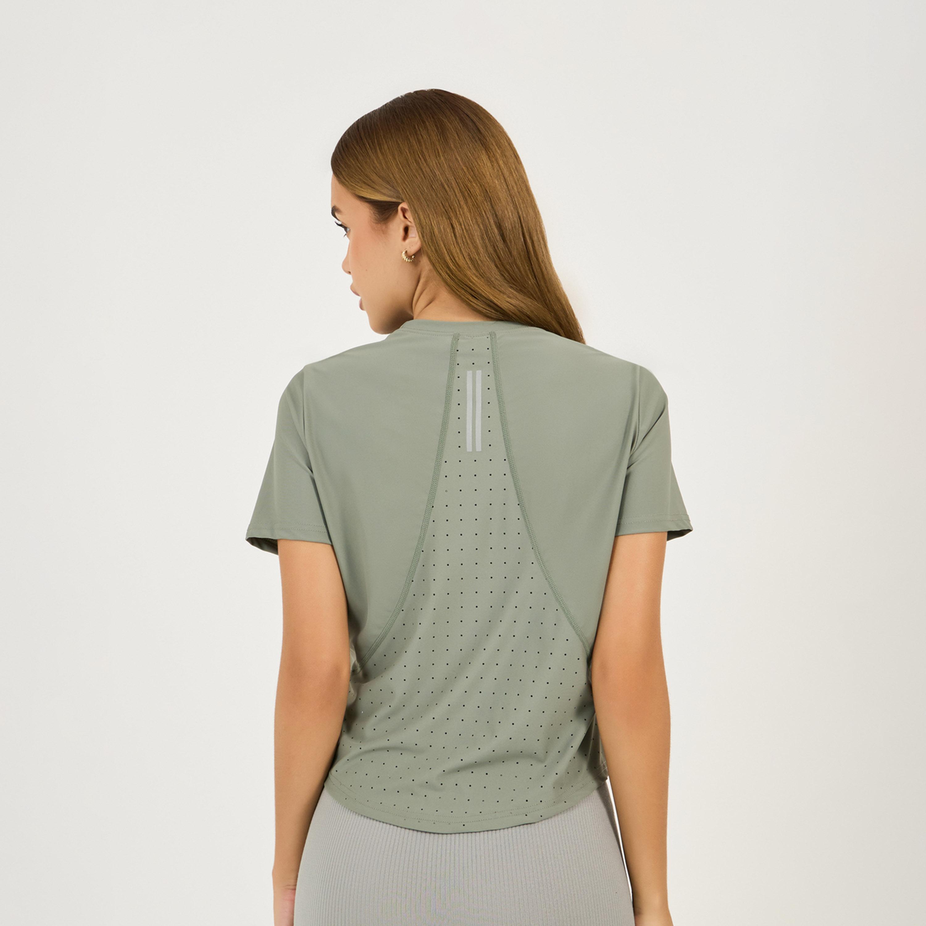 Styli Active Lasercut & Back Reflective Stripe Detail Short Sleeves Top-women-clothing-sportswearandactivewear-tshirtsandvests-image-5