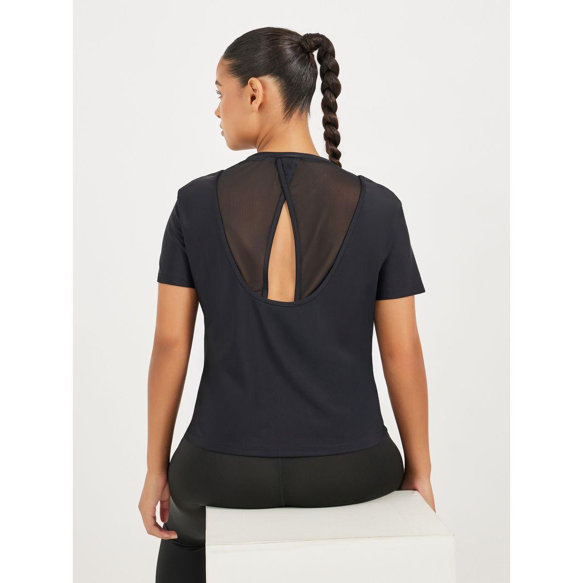 Styli Peep Back Mesh Overlay Insert Short Sleeve Top-women-clothing-sportswearandactivewear-tshirtsandvests-image-1