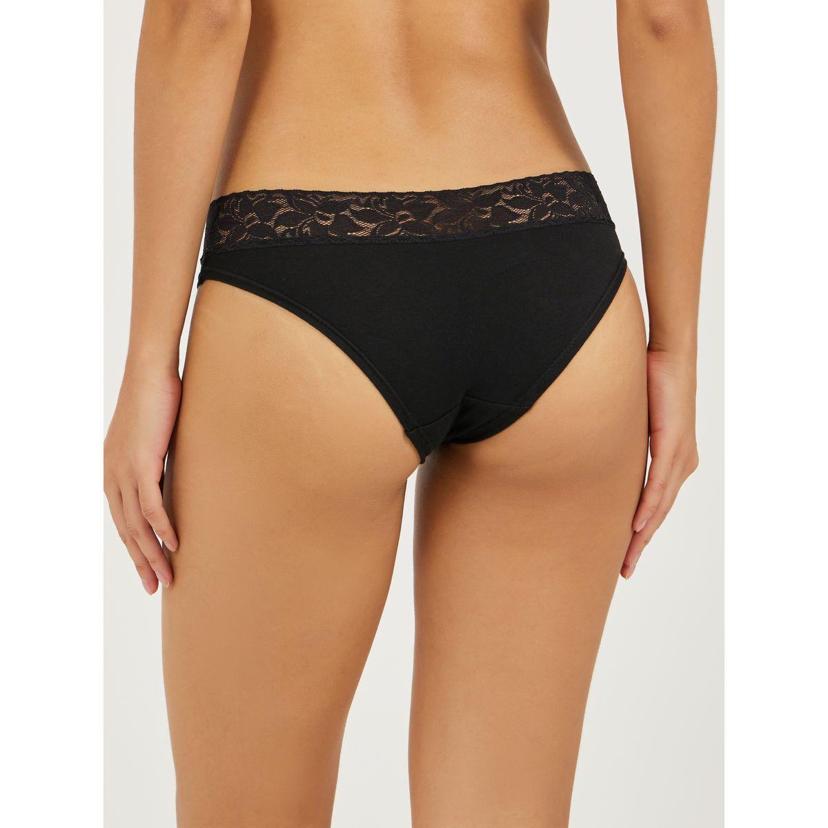 Styli Pack of 6 - Scalloped Edge Wide Lace Trim Cotton Brazilian Brief-women-clothing-lingerie-panties-image-5