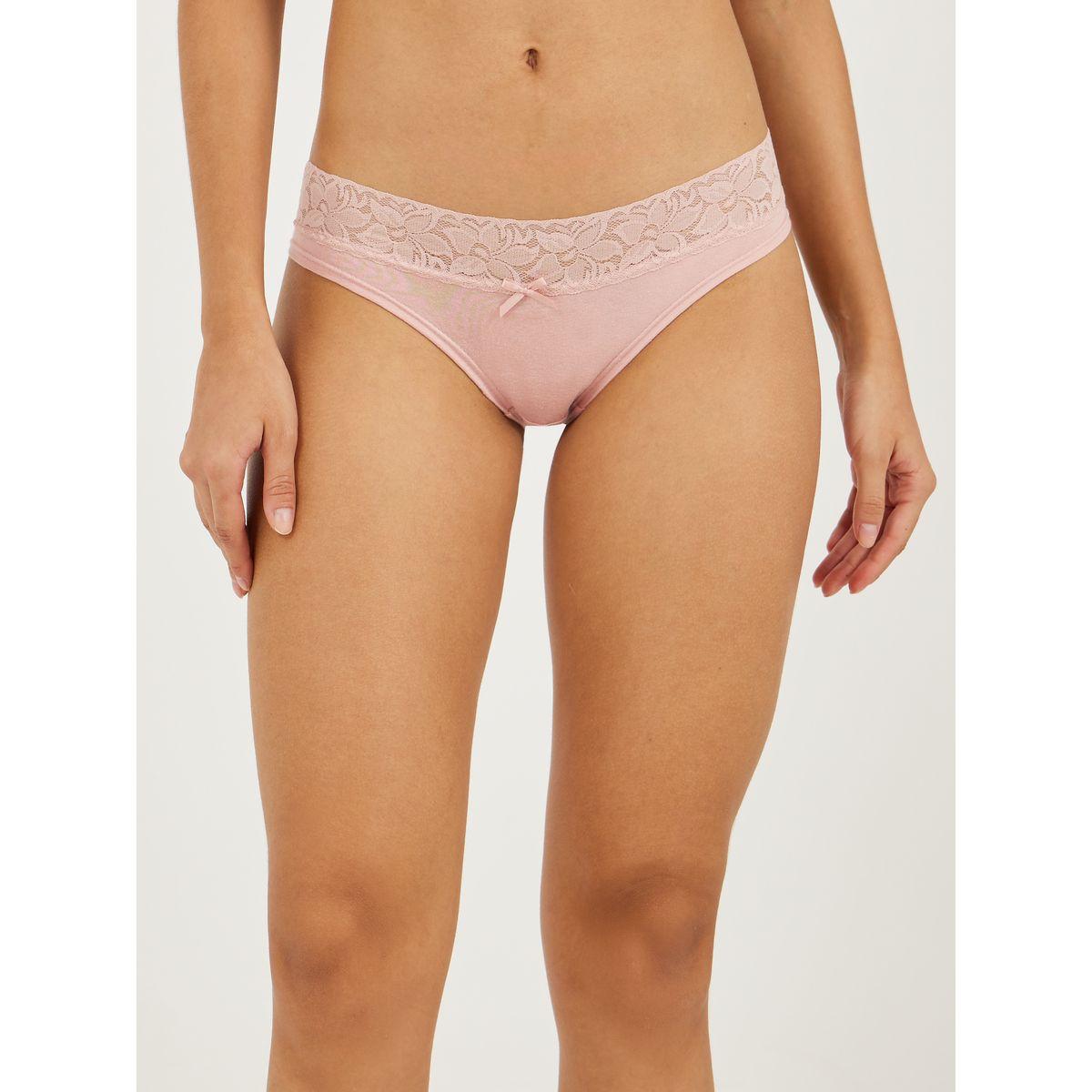 Styli Pack of 6 - Scalloped Edge Wide Lace Trim Cotton Brazilian Brief-women-clothing-lingerie-panties-image-7
