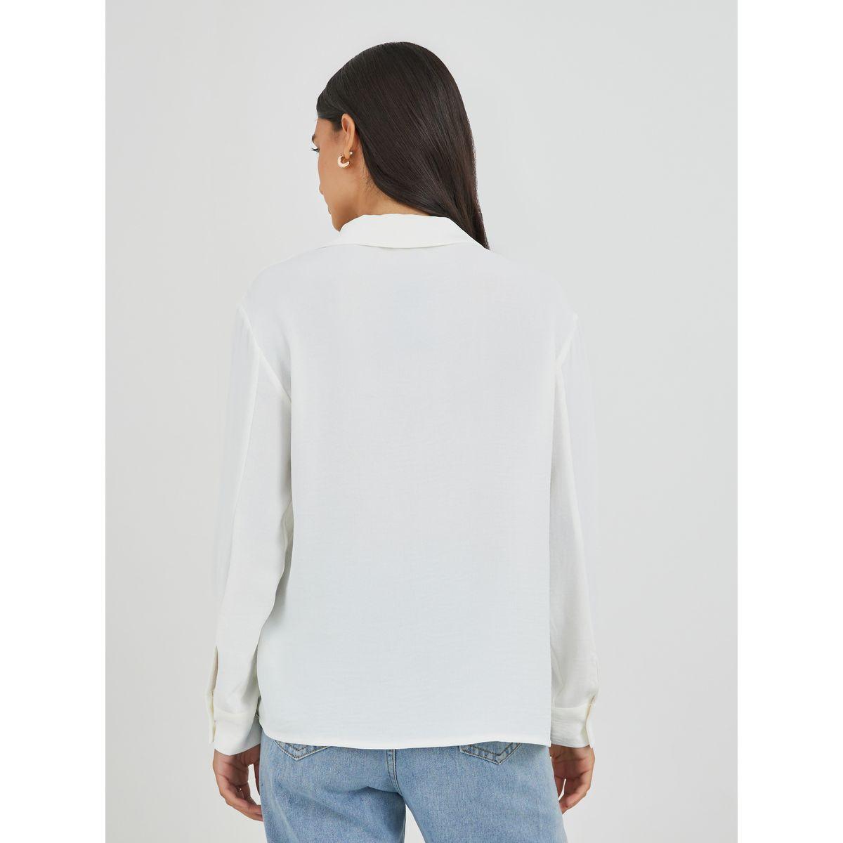 Styli Solid Oversized Wrap Look Blouse with Notch Lapel-women-clothing-shirtsandblouses-blouses-image-4