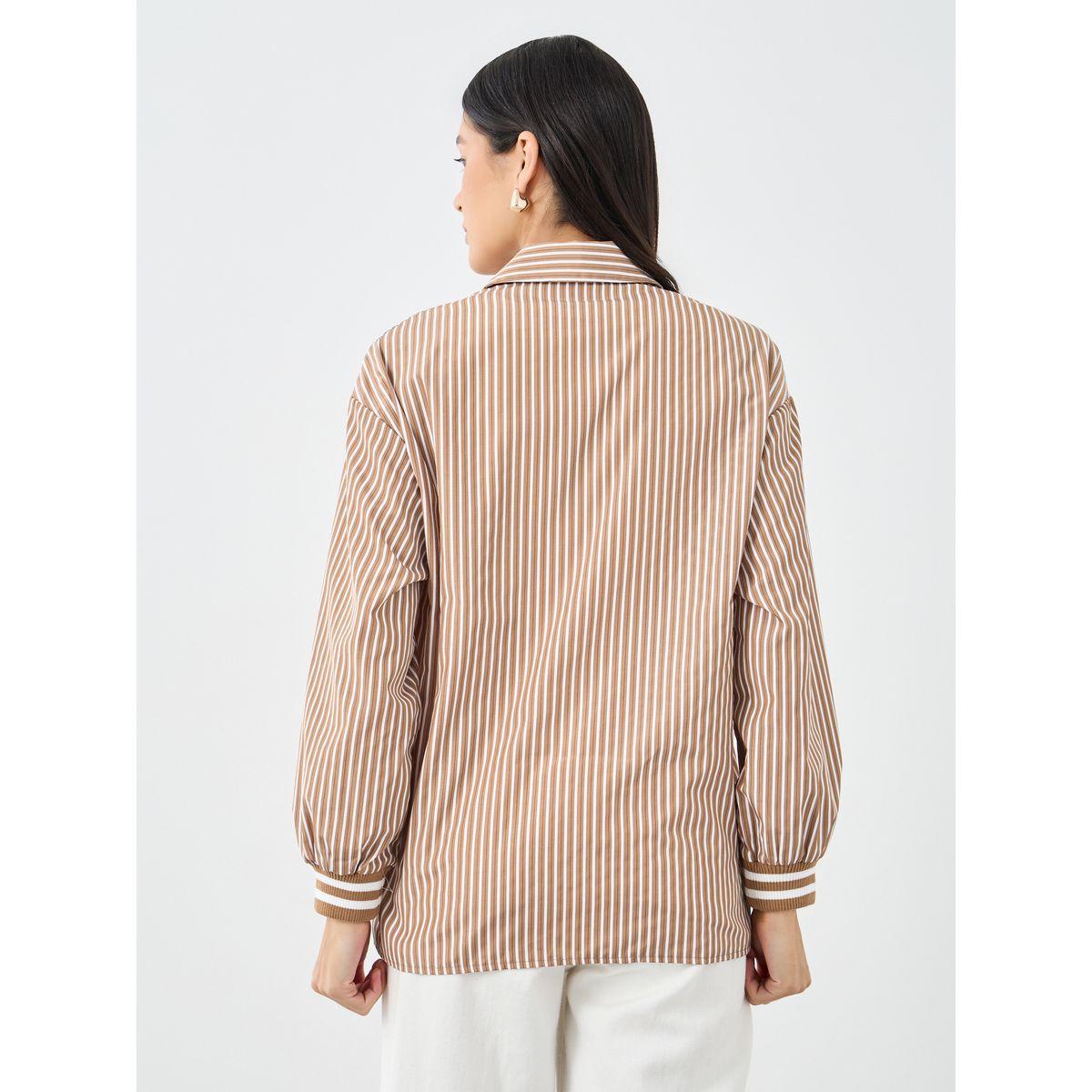 Styli Striped Cuffed Long Sleeve Buttoned Shirt-women-clothing-shirtsandblouses-shirts-image-5