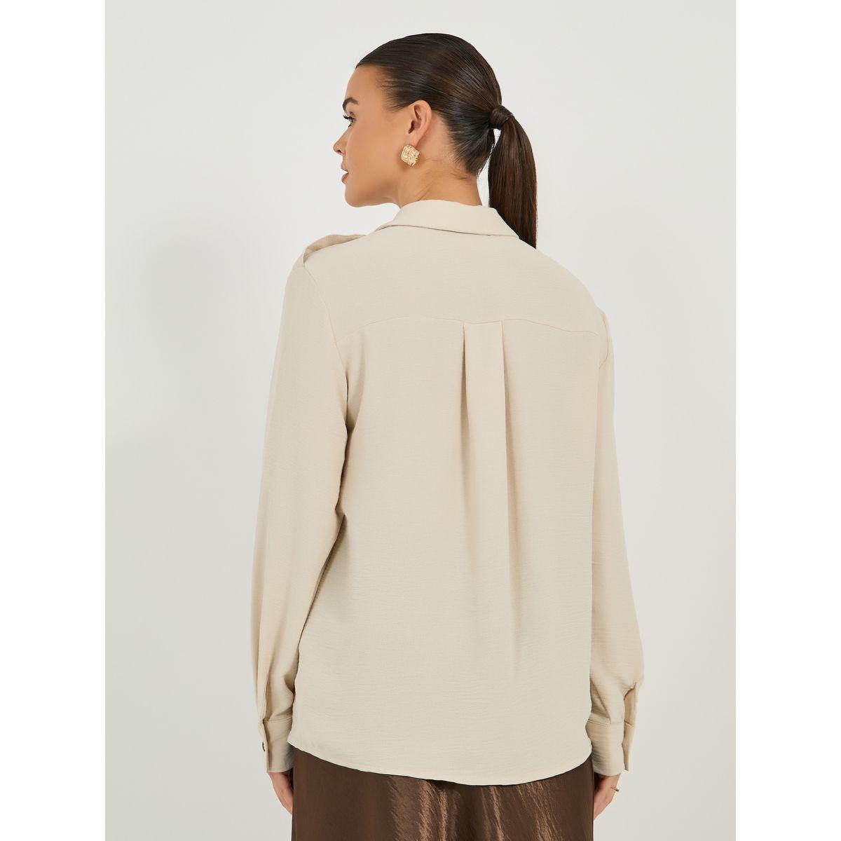 بلوزة بقصة عادية وتفاصيل جيوب-women-clothing-shirtsandblouses-shirts-image-5