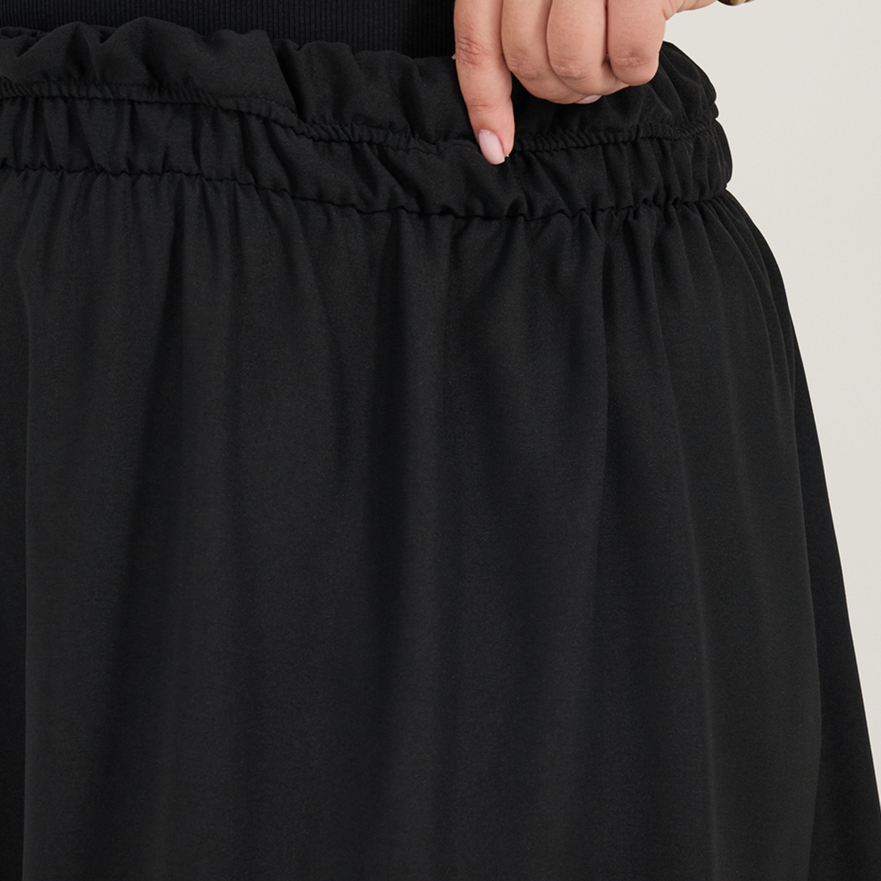 Styli Plus Size Solid Elasticated Waistband A-Line Maxi Skirt-women-clothing-bottoms-skirts-image-3