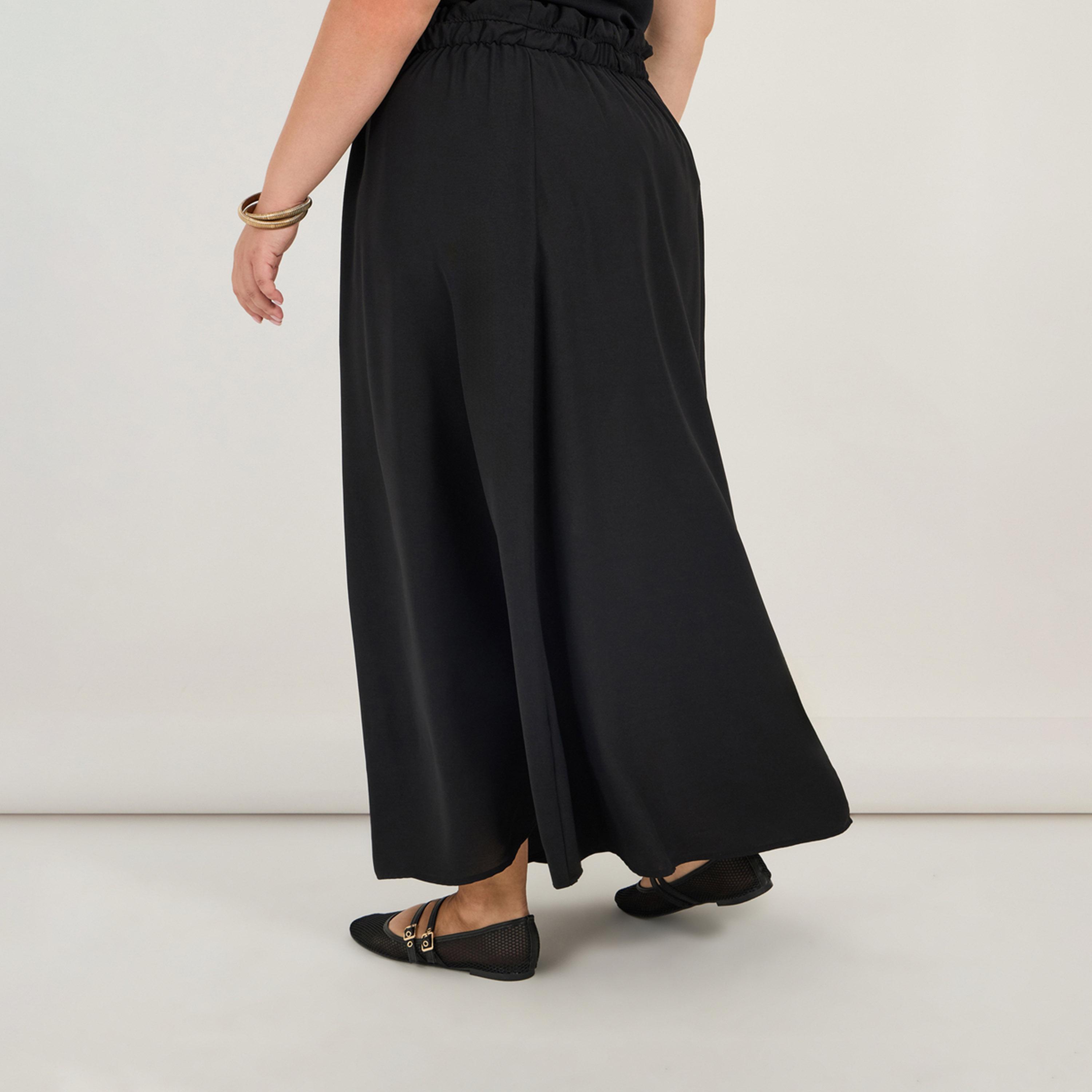 Styli Plus Size Solid Elasticated Waistband A-Line Maxi Skirt-women-clothing-bottoms-skirts-image-4