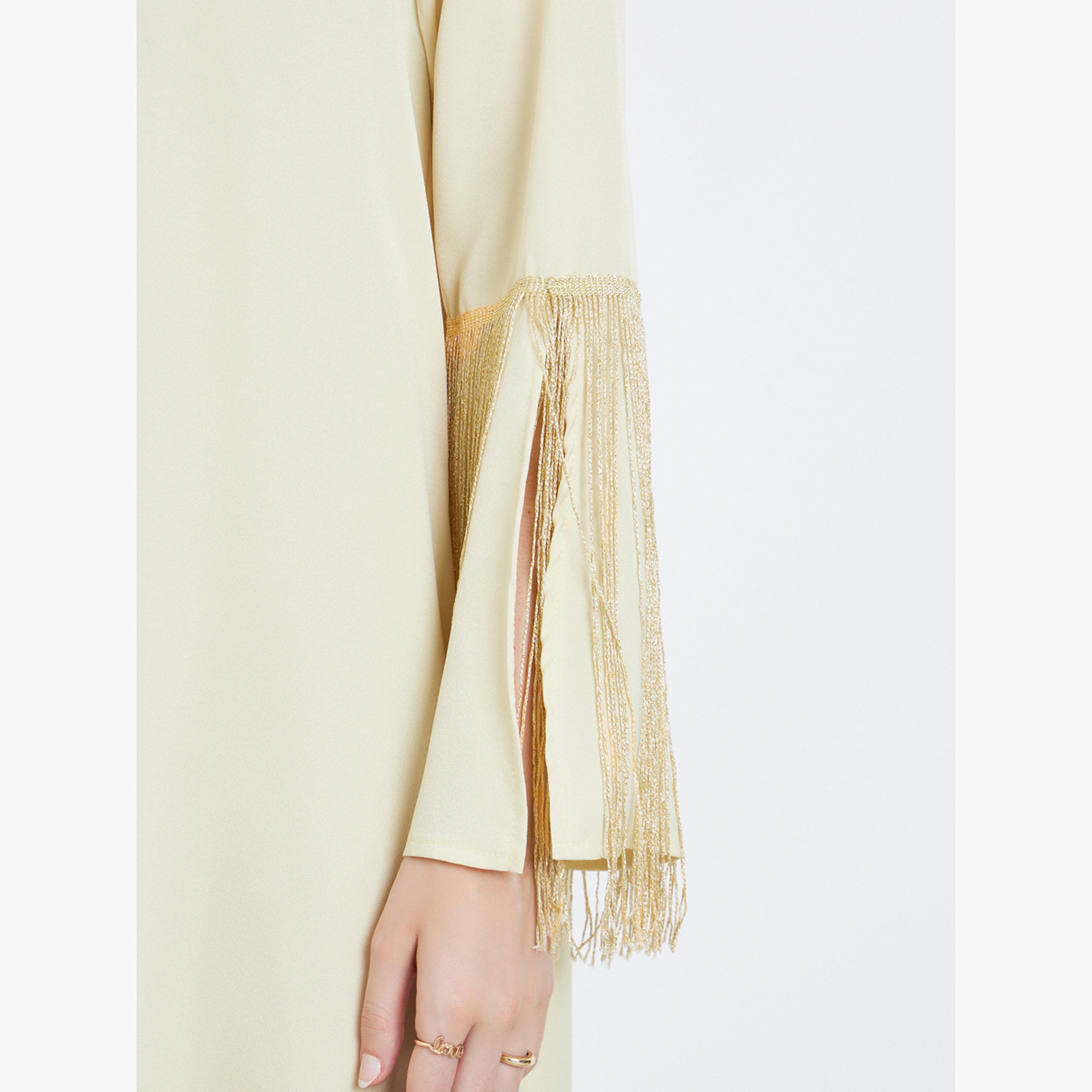 جلابية ساتان بحواف شرابات-women-arabicclothing-jalabiyas-image-4