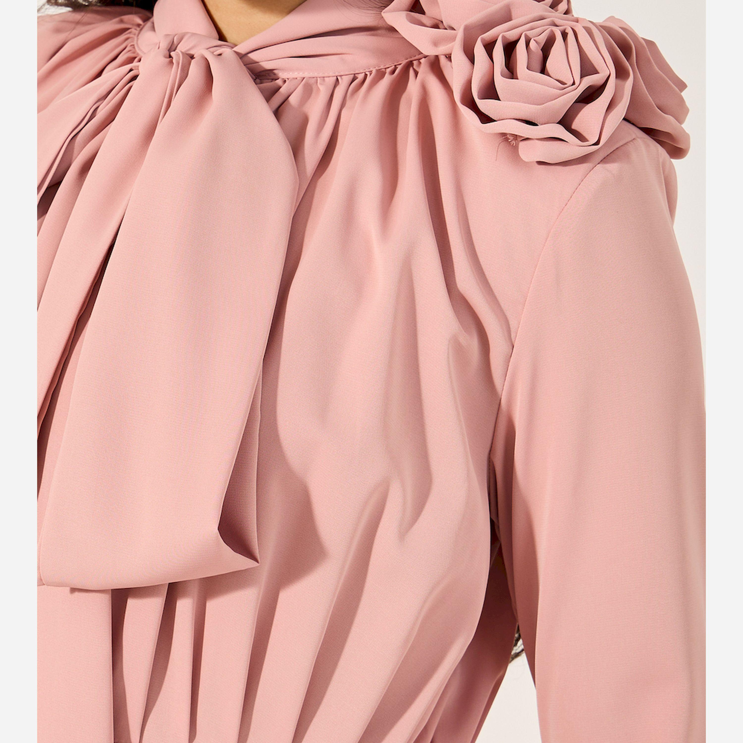 Styli Plain Long Sleeves A-Line Midi Dress-women-clothing-dresses-image-4