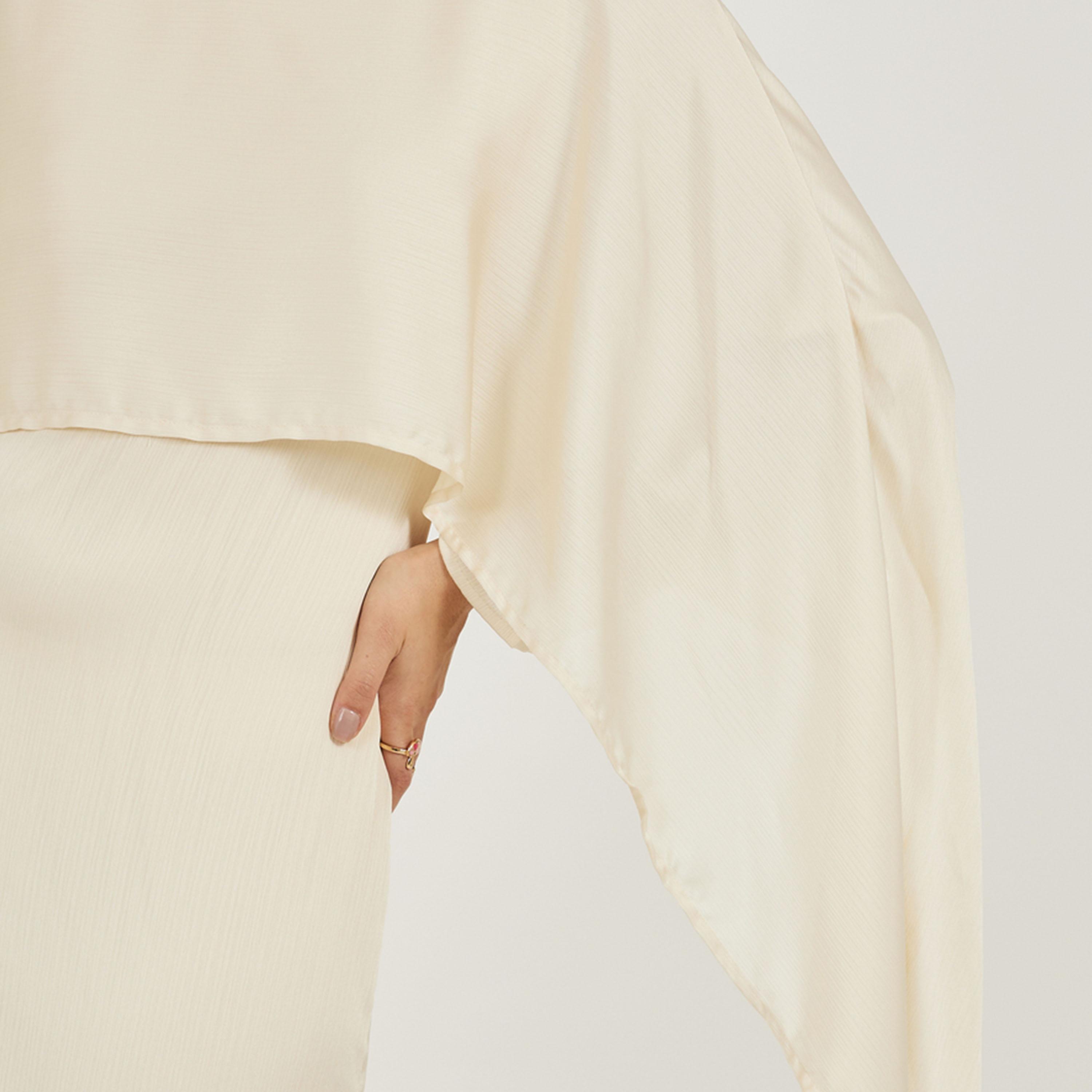 ستايلي - فستان ماكسي سادة بأكمام قصيرة-women-clothing-dresses-image-3