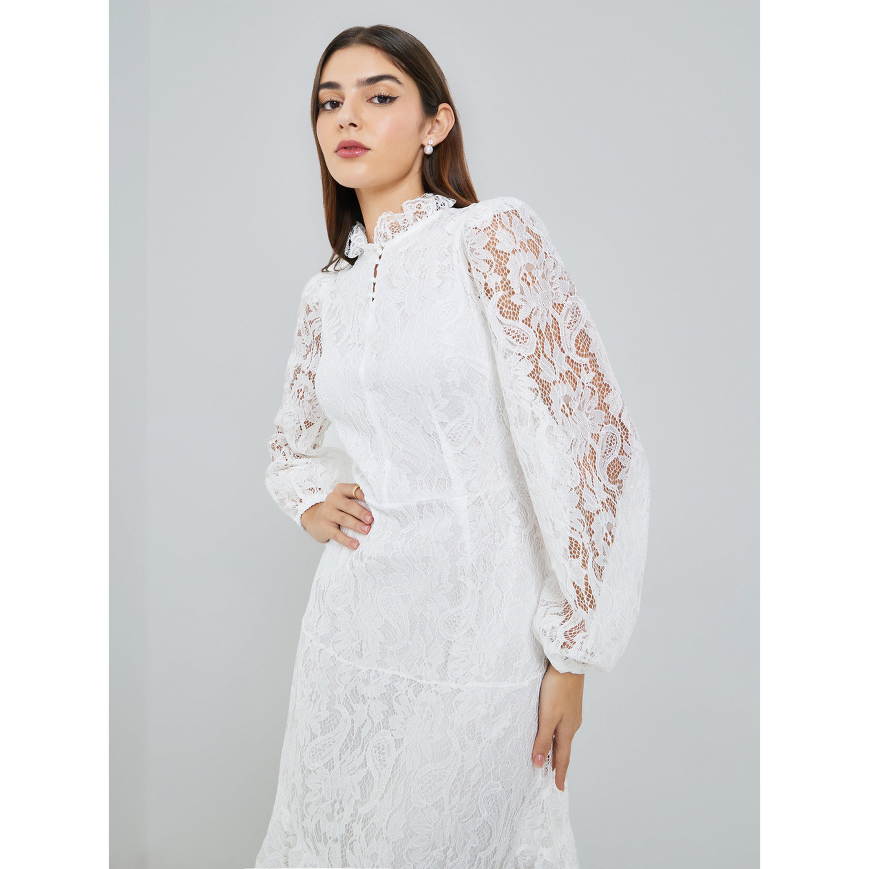 فستان ميدي بحافة واسعة وأكمام بالون-women-clothing-dresses-image-3