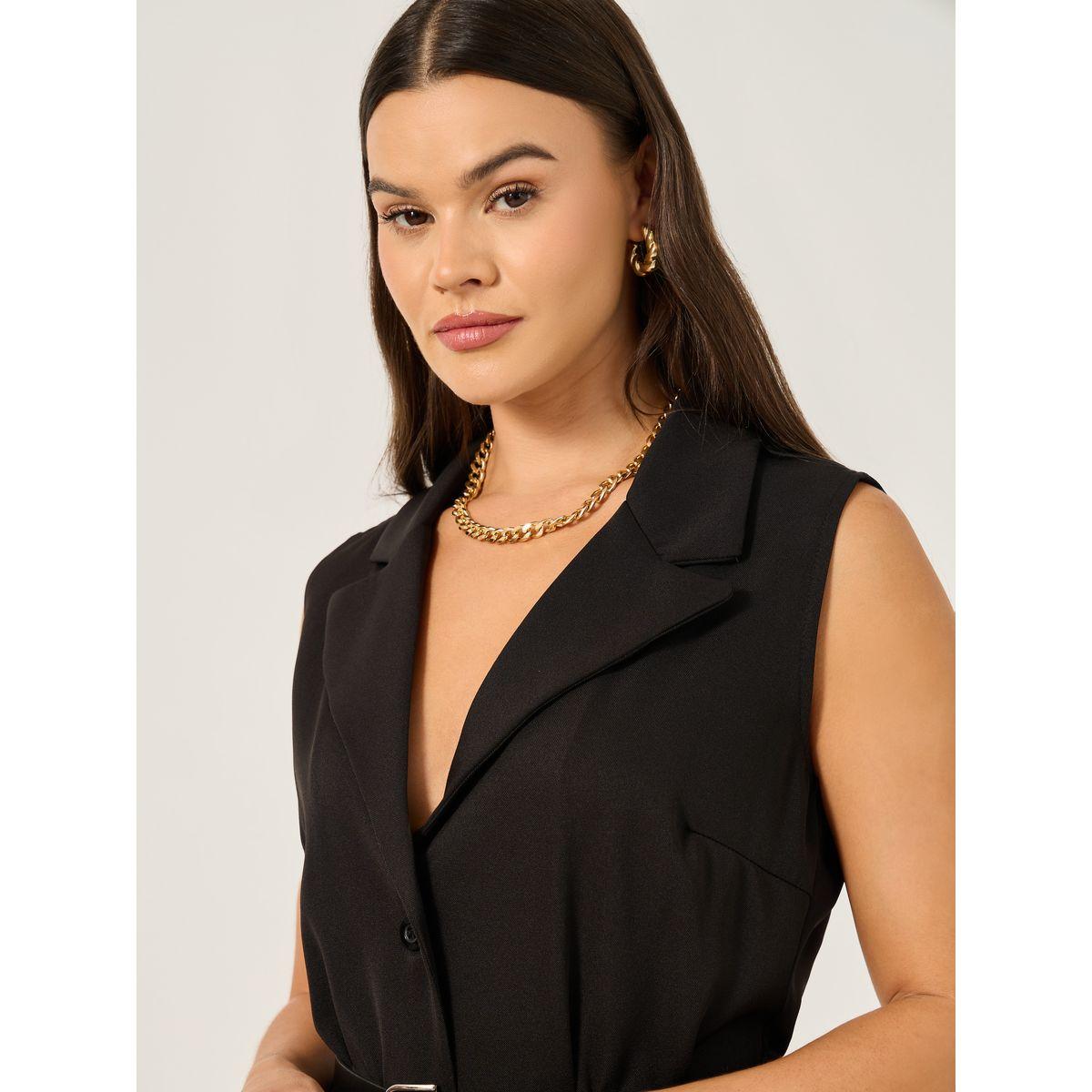 Styli Solid Regular Fit Longline Waistcoat with Belt-women-clothing-shirtsandblouses-blouses-image-4