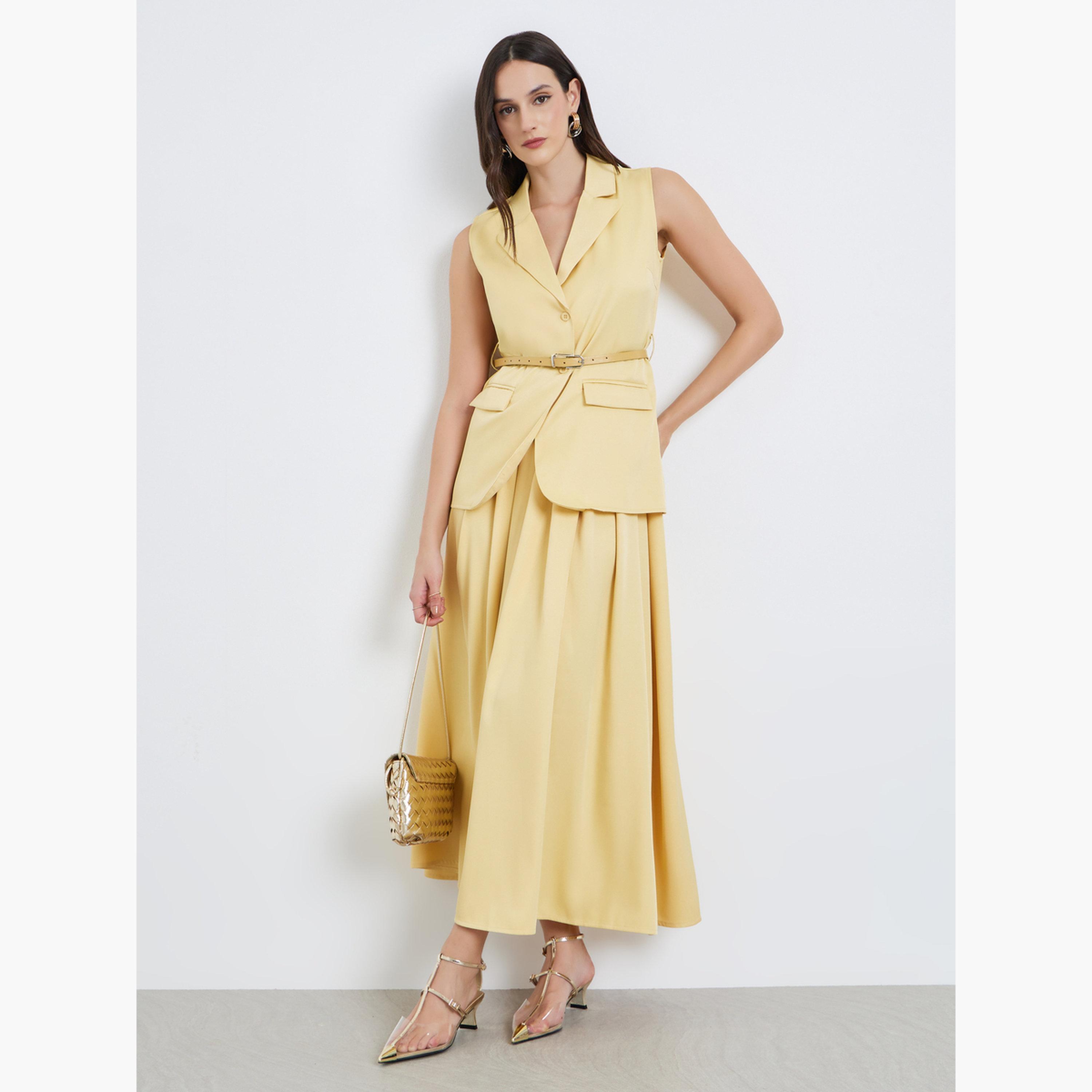 Styli Women Yellow Sleeveless Waistcoat Top-women-clothing-shirtsandblouses-blouses-image-2