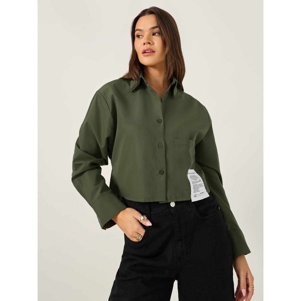 Styli Solid Boxy Fit Crop Shirt with Patch Detail-women-clothing-shirtsandblouses-shirts-image-3