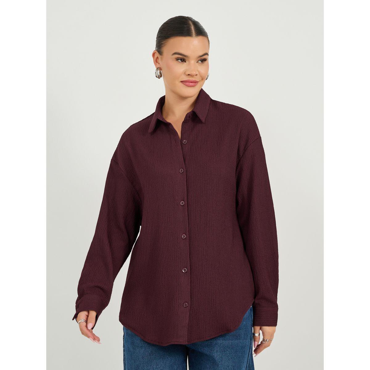 بلوزة فضفاضة بتفاصيل بارزة الملمس-women-clothing-shirtsandblouses-shirts-image-3