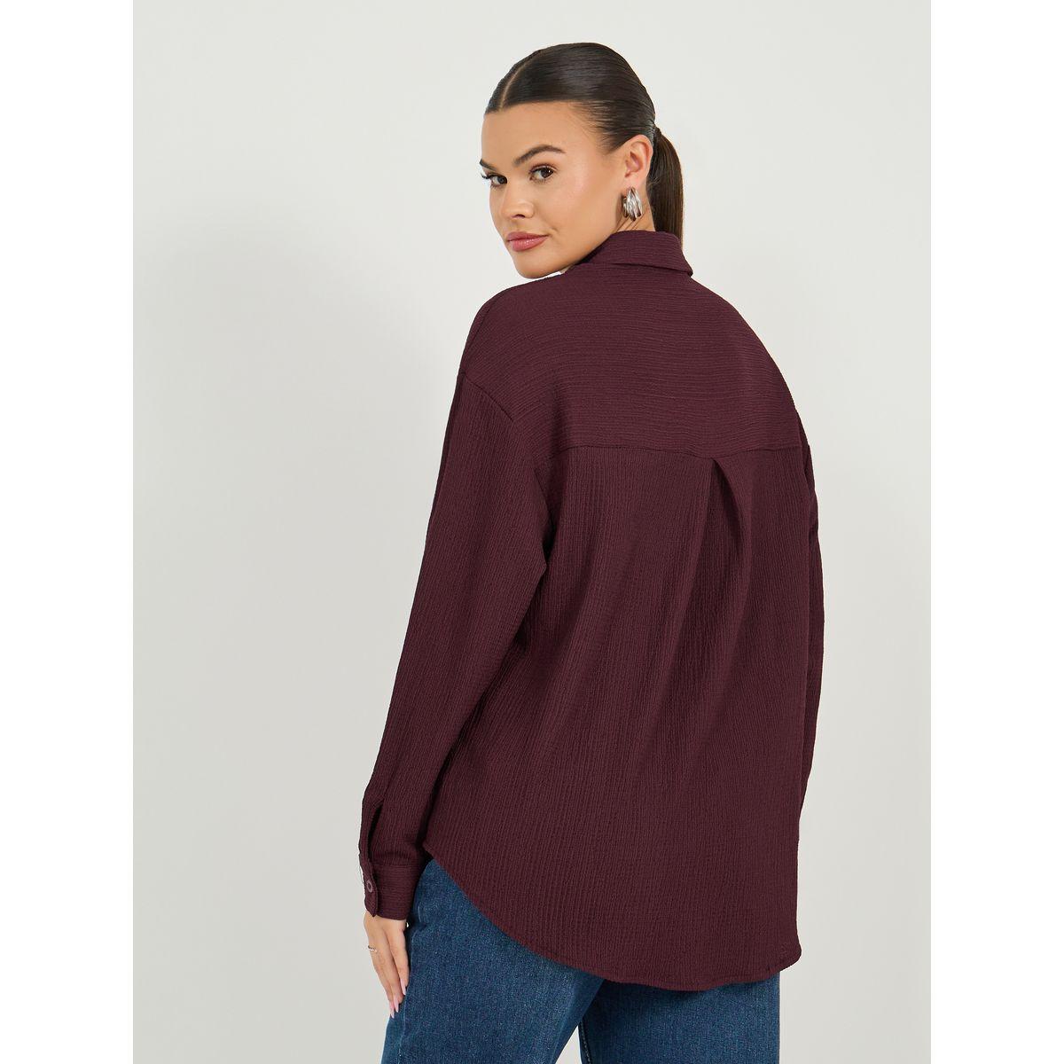 بلوزة فضفاضة بتفاصيل بارزة الملمس-women-clothing-shirtsandblouses-shirts-image-5
